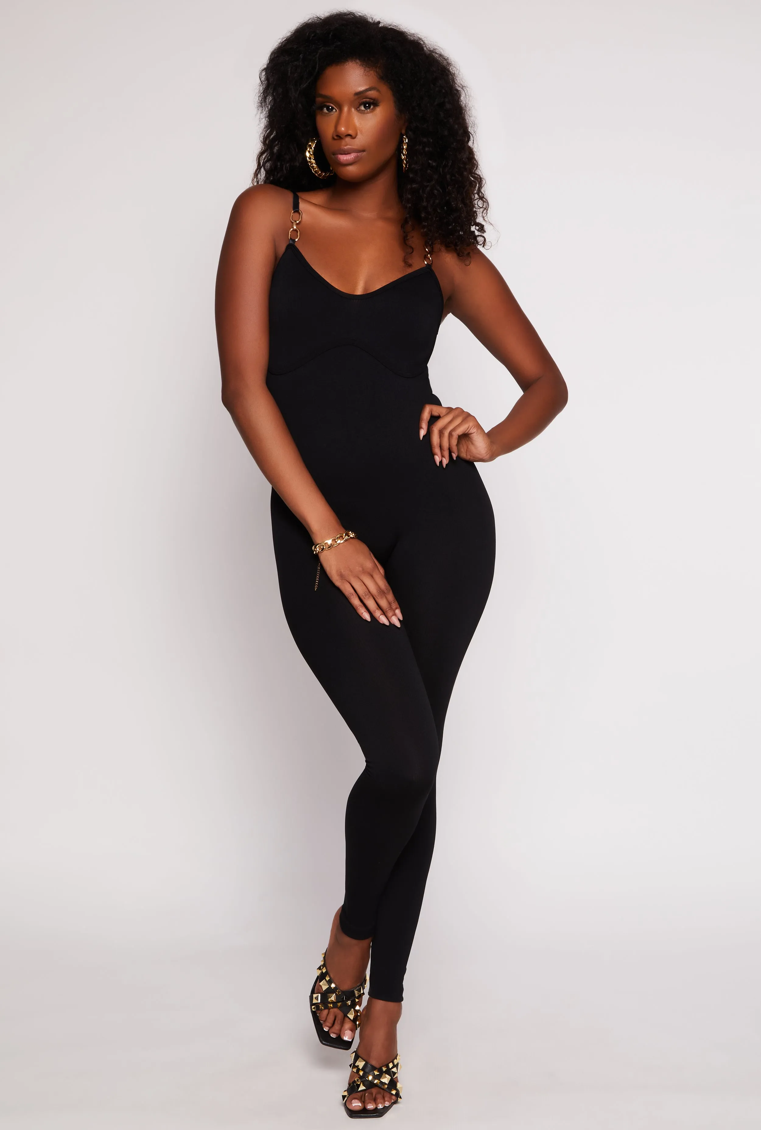 Seamless Chain Strap Detail Cami Catsuit sold by Rainbow product image thumbnail 2