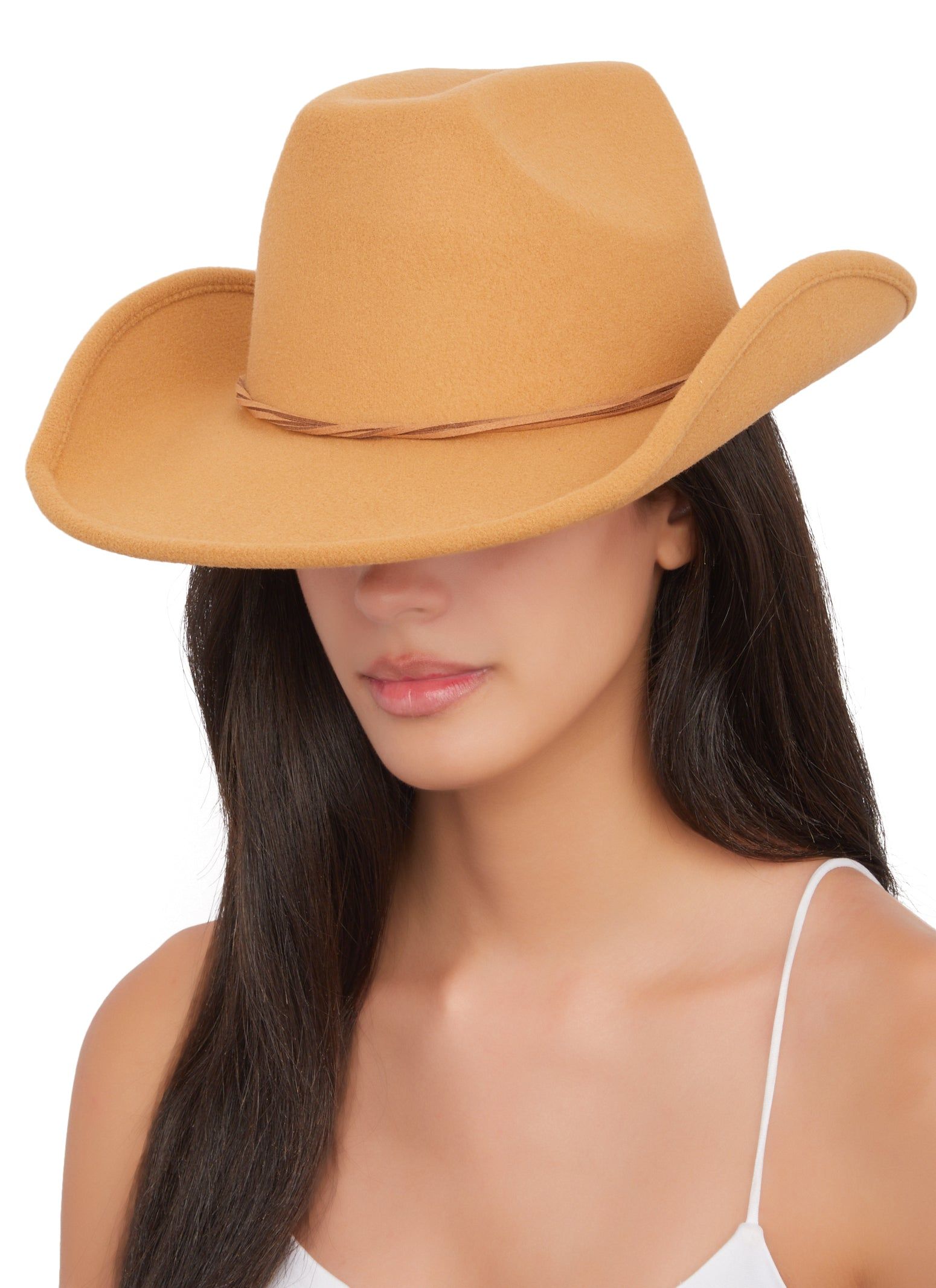 Faux Suede Detail Cowboy Hat sold by Rainbow