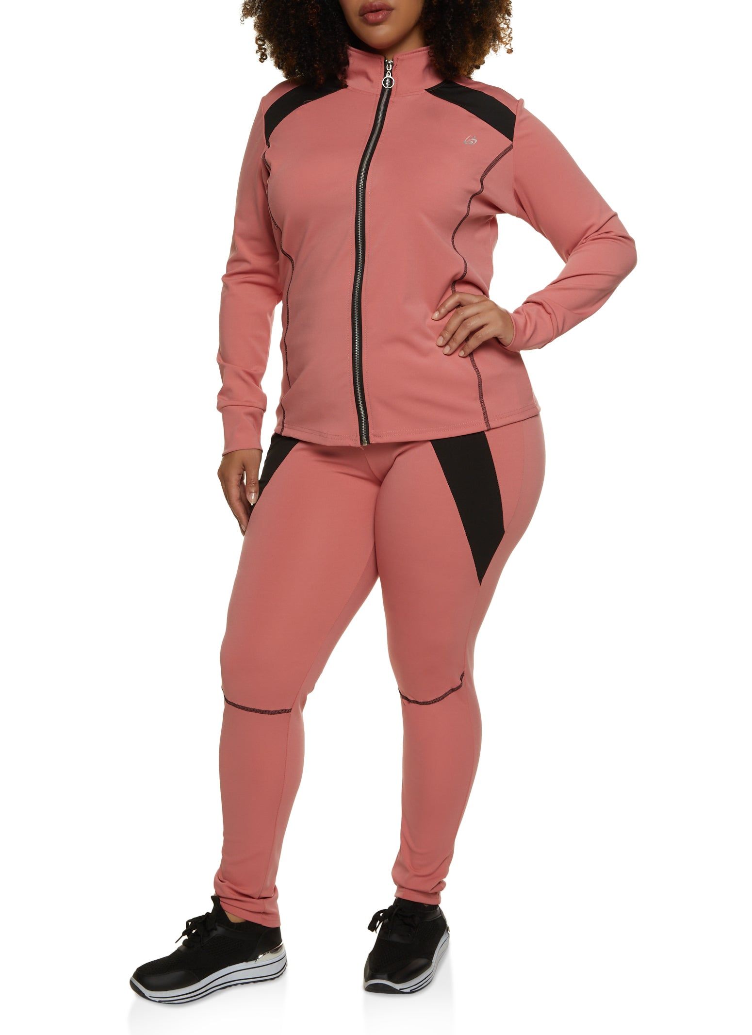 Plus Size Color Blocked Detail Zip Front Track Jacket sold by Rainbow product image thumbnail 2