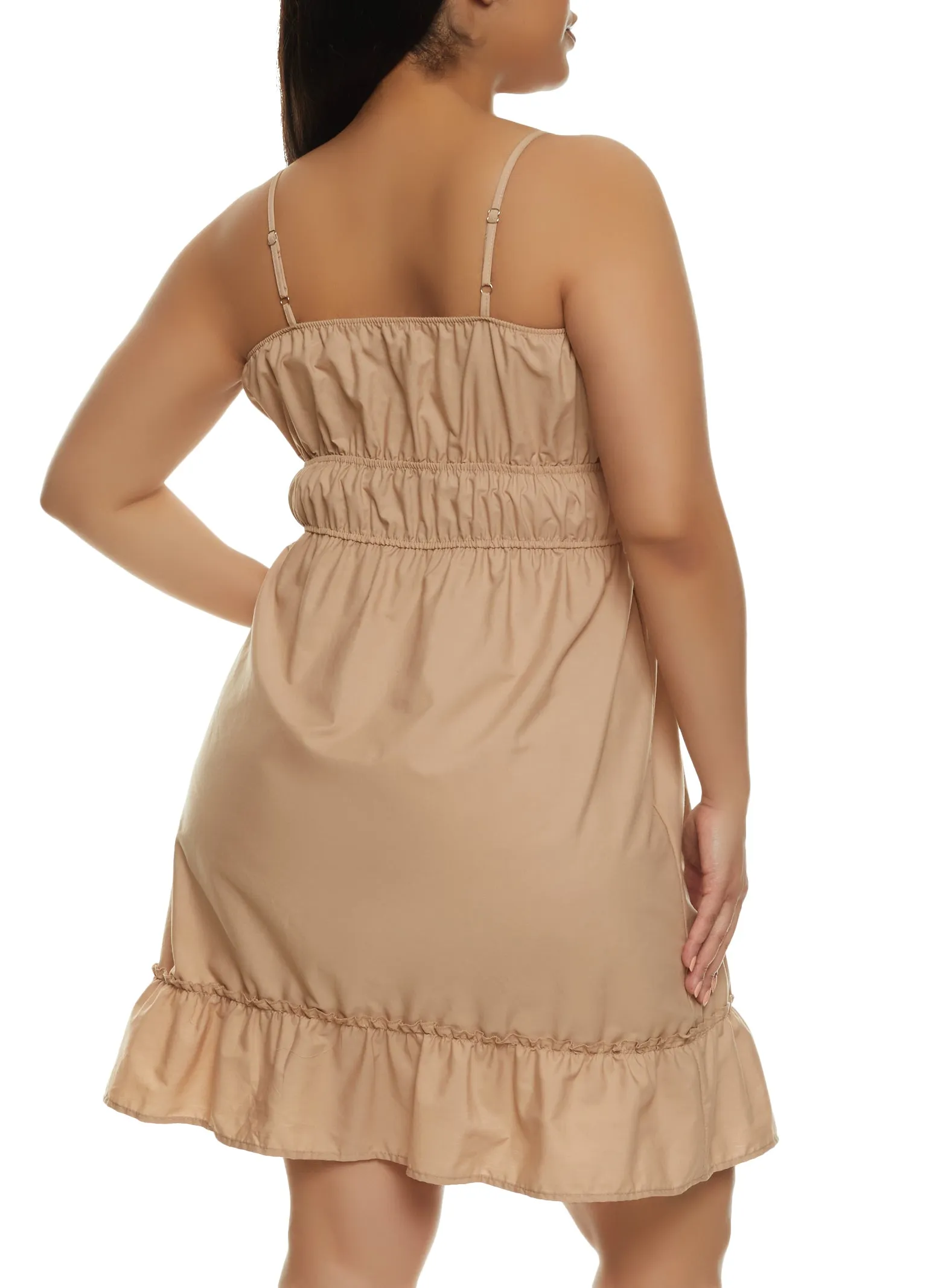 Plus Size Ruffled Hem Cami Dress sold by Rainbow product image thumbnail 3