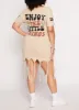 Plus Size Enjoy The Little Things Knot Fringe Dress sold by Rainbow
