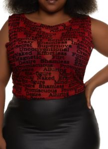 Plus Size Six Figure Mesh Tank Top sold by Rainbow