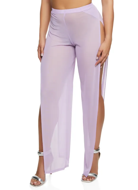 Daisy Mesh Open Side Wide Leg Pants sold by Rainbow