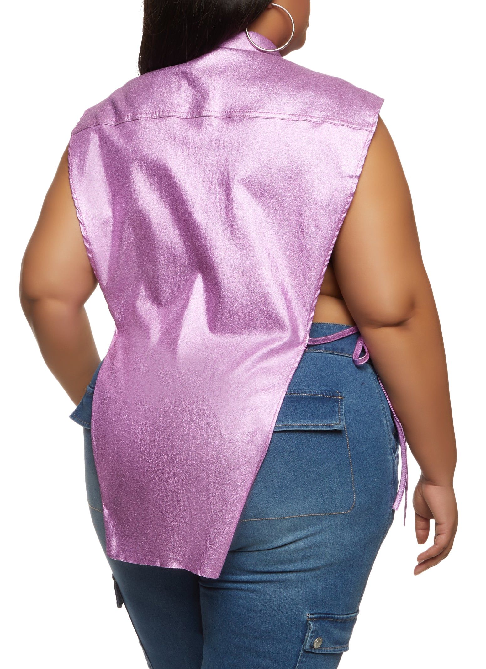 Plus Size Open Tie Side Tunic Top sold by Rainbow product image thumbnail 2