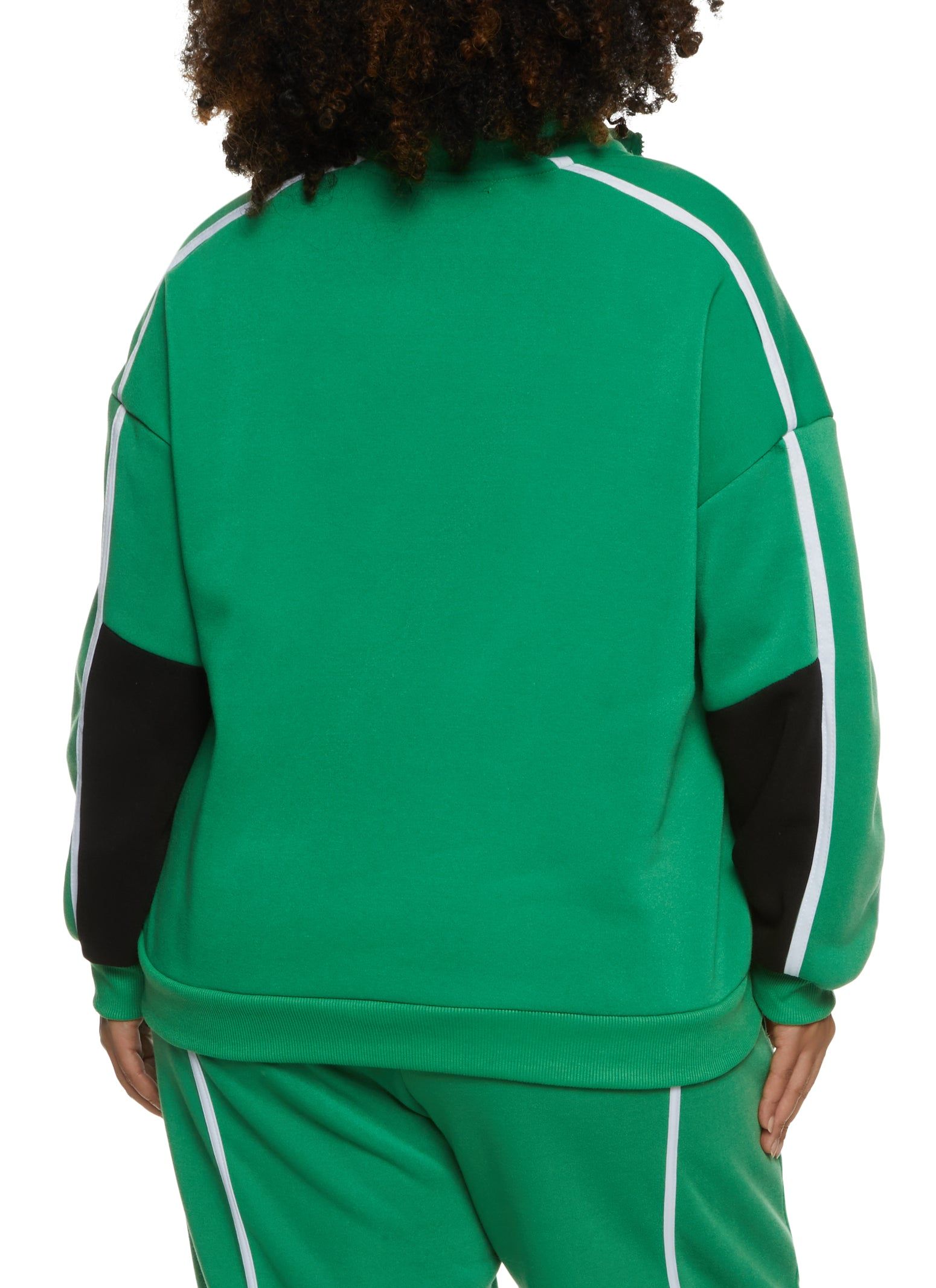 Plus Size Color Blocked Sleeve Half Zip Sweatshirt sold by Rainbow product image thumbnail 3