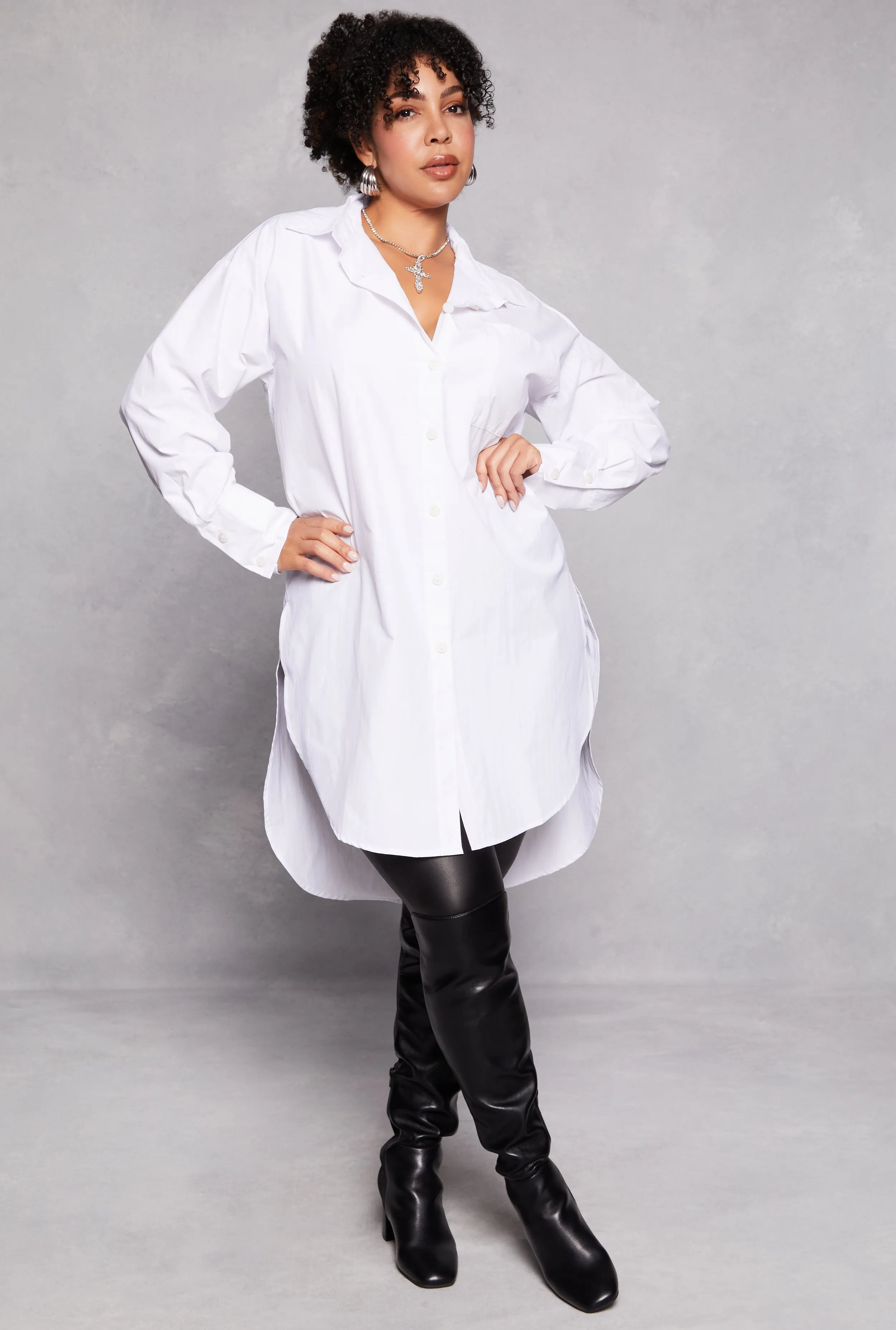 Plus Size High Low Tunic Shirt sold by Rainbow product image thumbnail 2