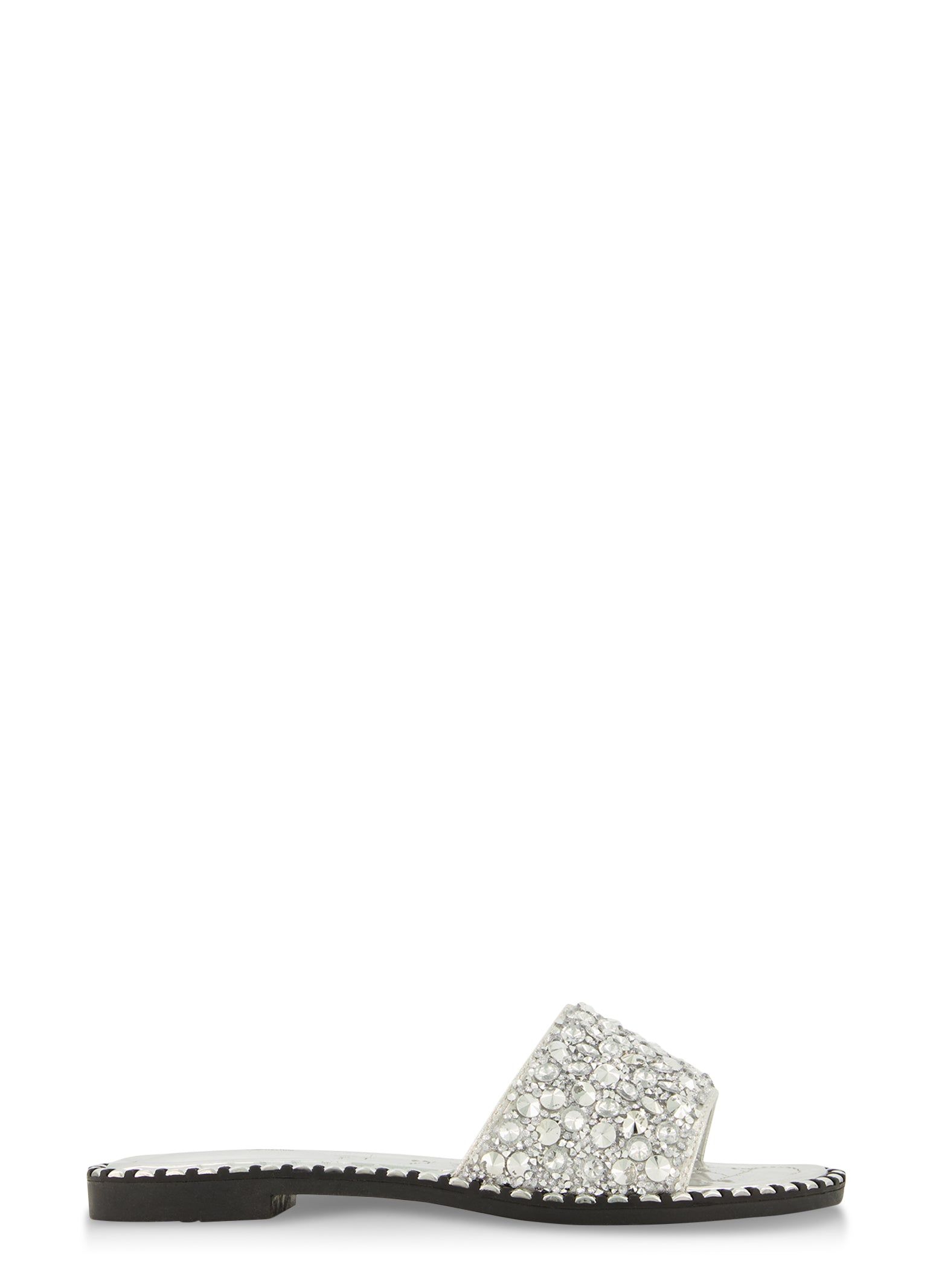 Studded Trim Rhinestone Band Slide Sandals sold by Rainbow product image thumbnail 2
