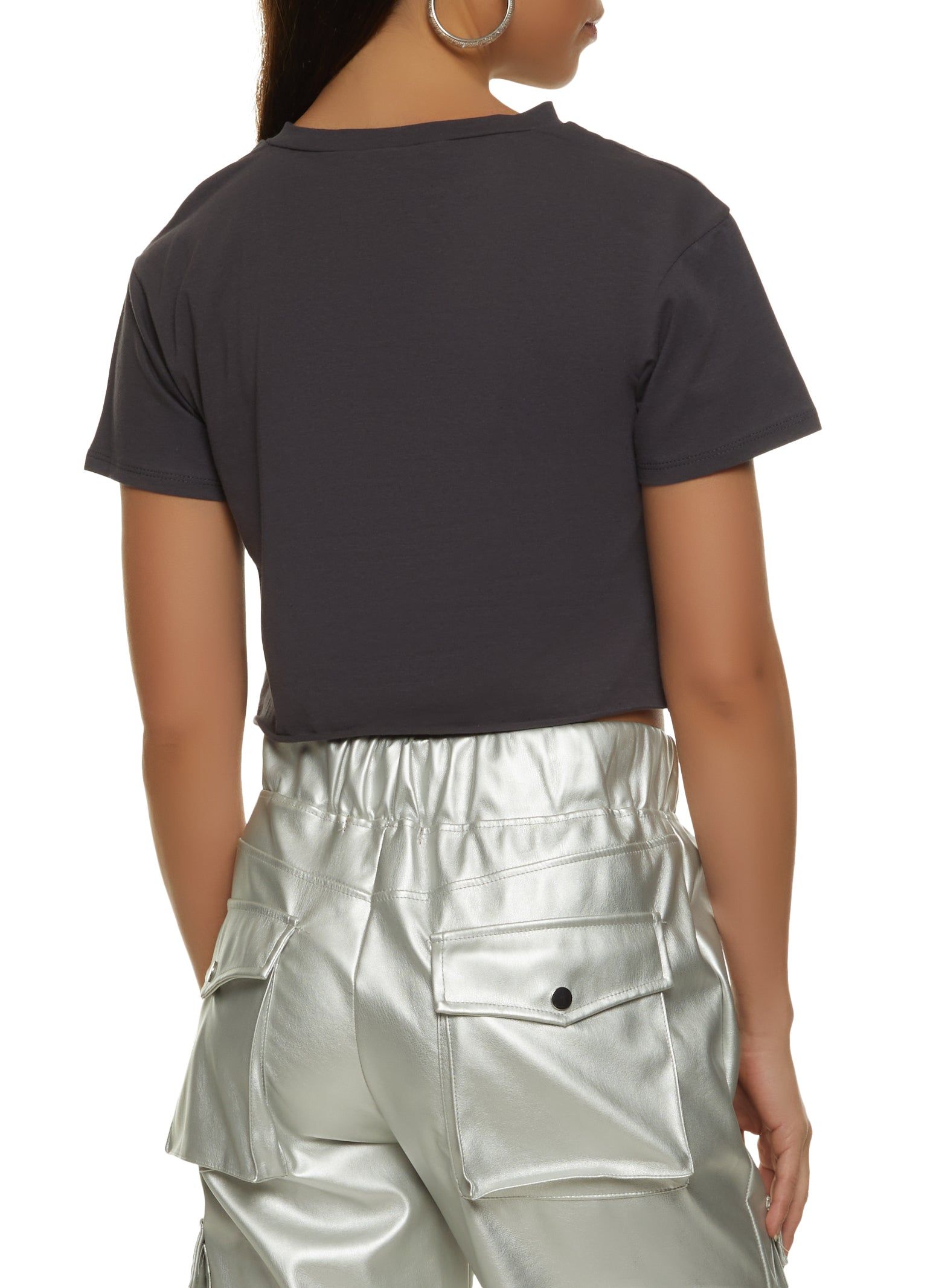 Rock and Roll Cropped Graphic Tee sold by Rainbow product image thumbnail 2