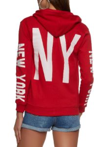 New York Graphic Zip Up Hoodie sold by Rainbow