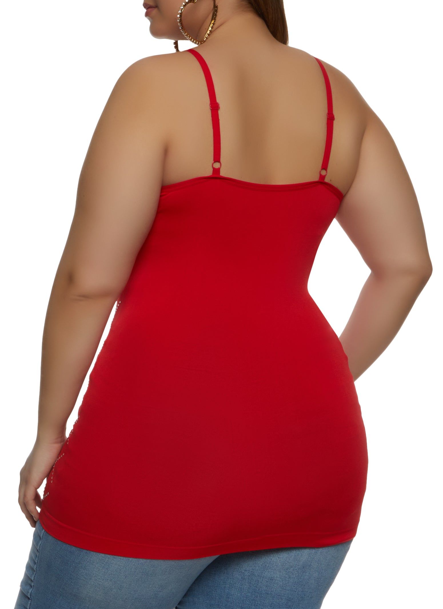 Plus Size Seamless Rhinestone Scoop Neck Cami sold by Rainbow product image thumbnail 2