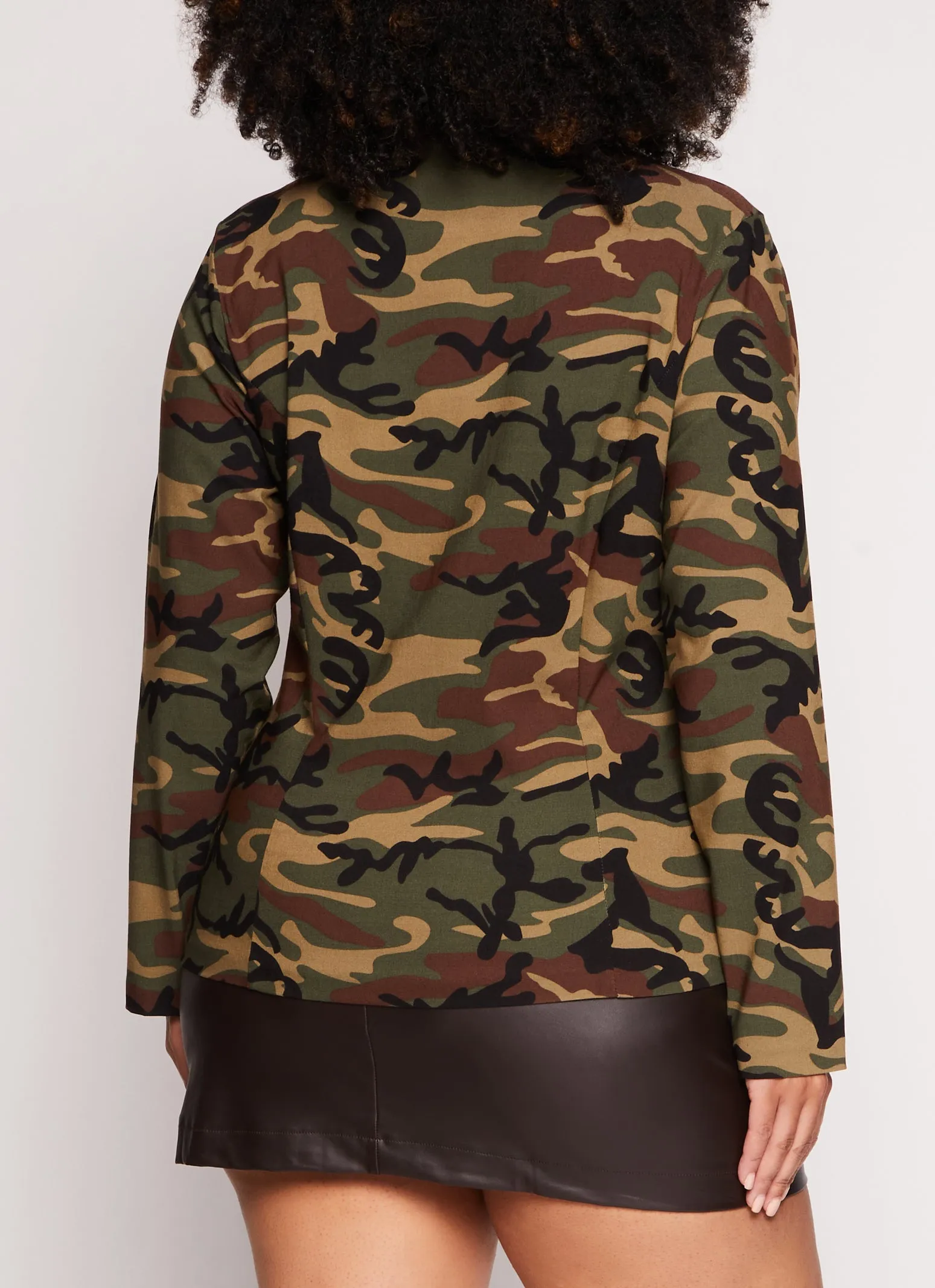 Plus Size Camo Button Front Blazer sold by Rainbow product image thumbnail 3