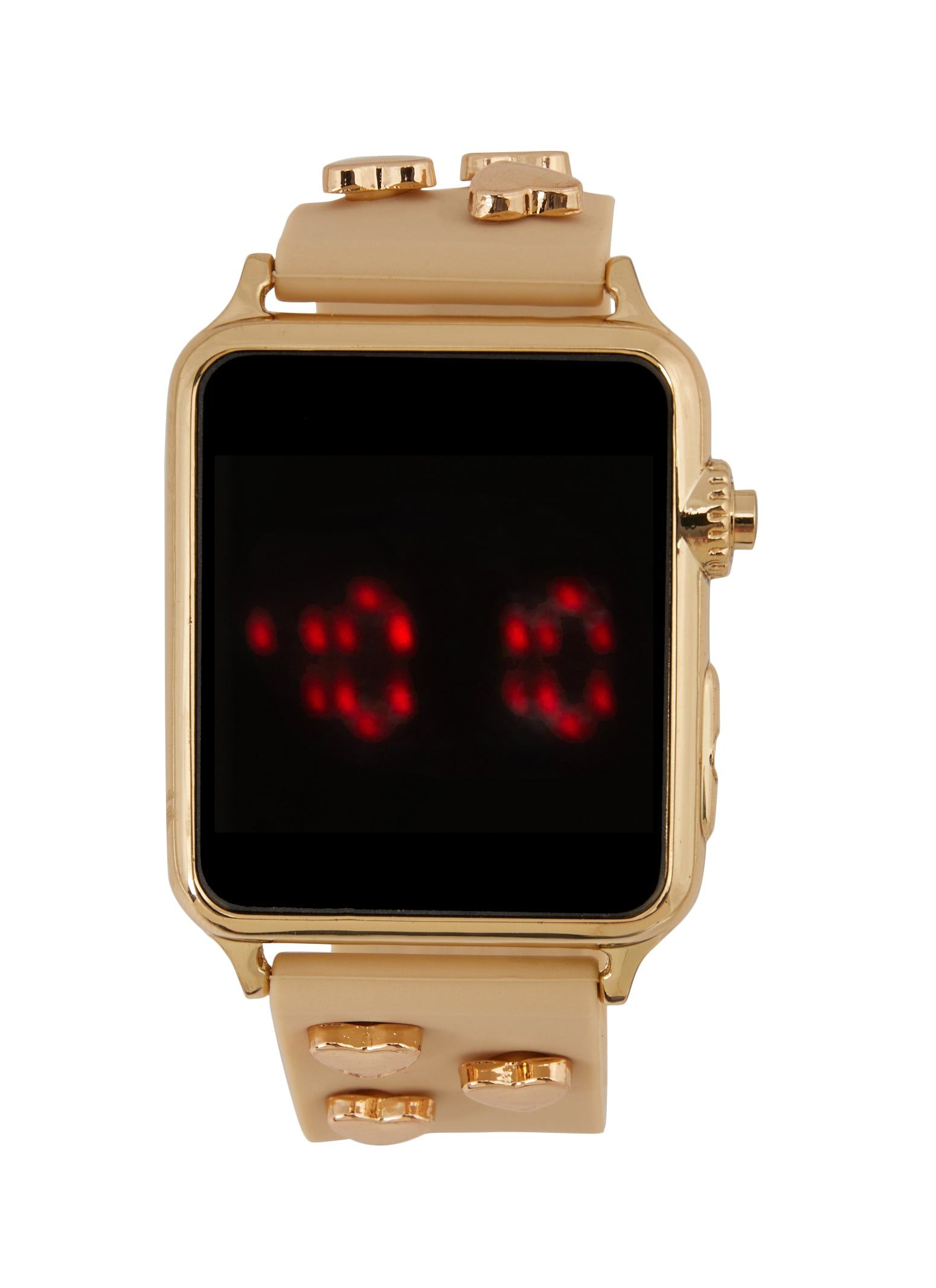 Heart Studded Silicone Strap LED Watch sold by Rainbow