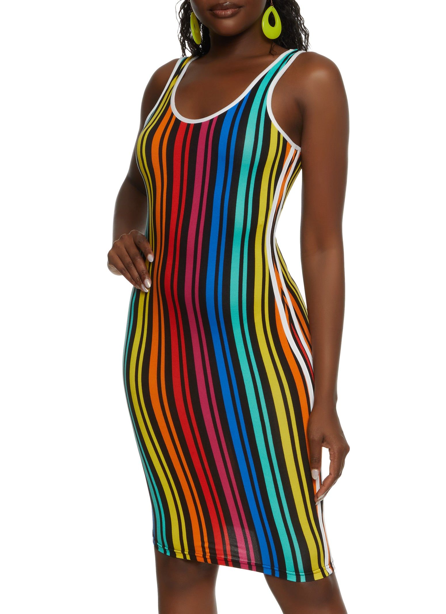 Rainbow Stripe Tank Dress sold by Rainbow
