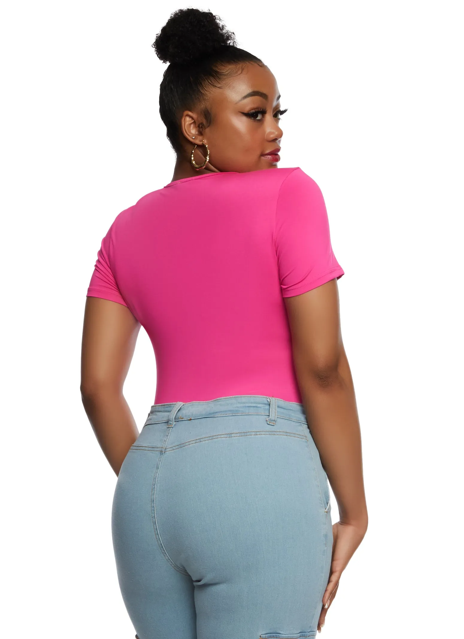 Plus Size Daisy Double Layer Crew Neck Bodysuit sold by Rainbow product image thumbnail 3