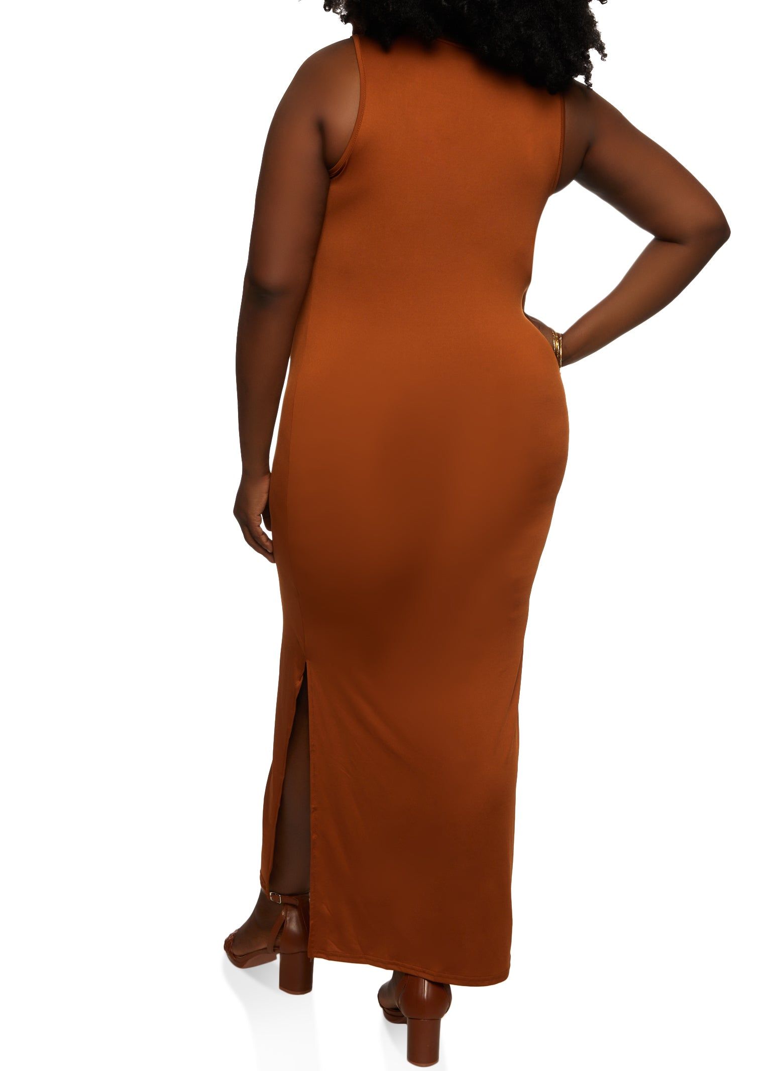 Plus Size Side Slit Maxi Tank Dress sold by Rainbow product image thumbnail 3