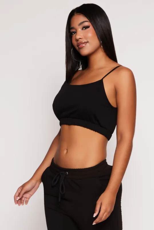 Iris Fleece Lined Elastic Hem Crop Top sold by Rainbow