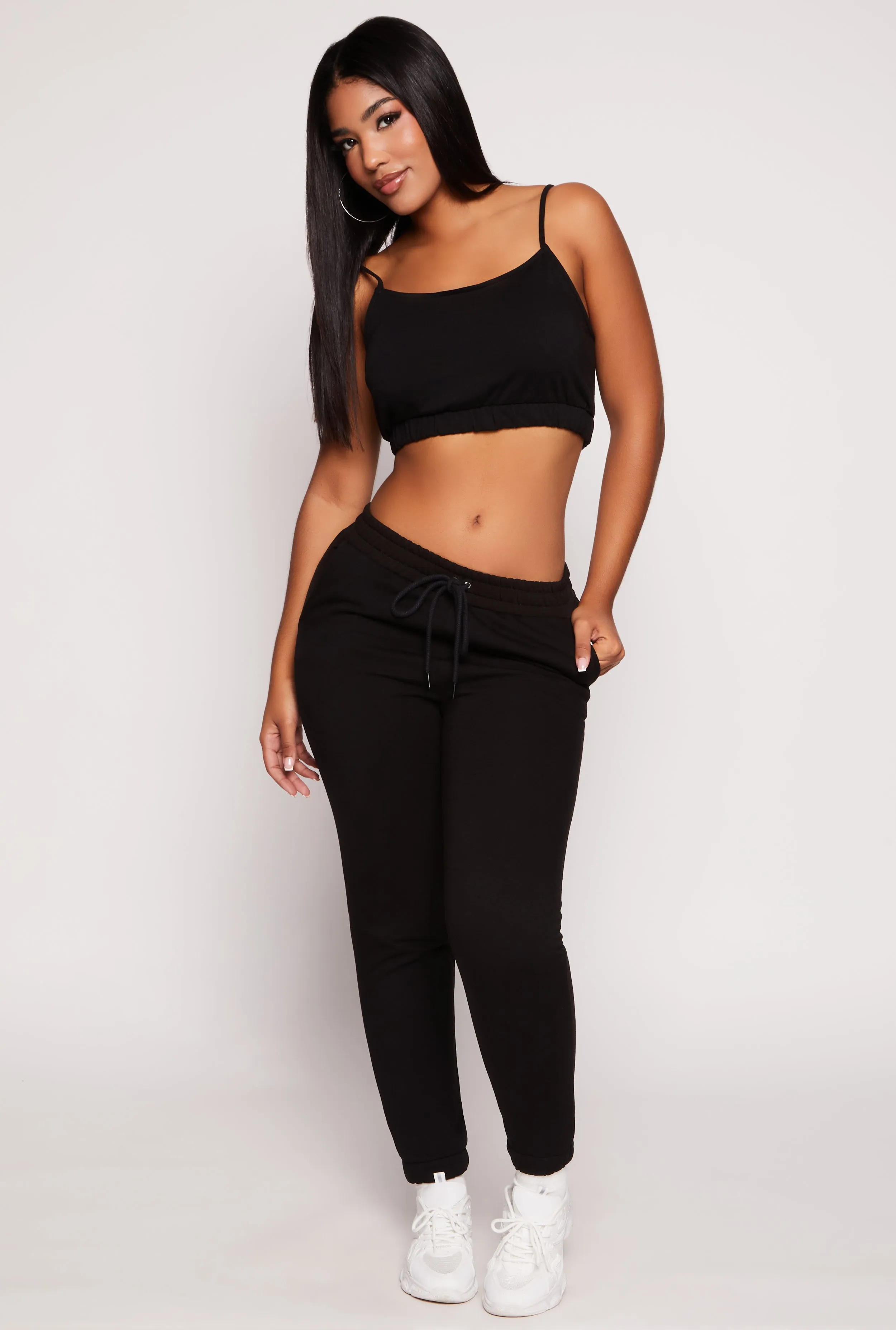 Iris Fleece Lined Elastic Hem Crop Top sold by Rainbow product image thumbnail 2