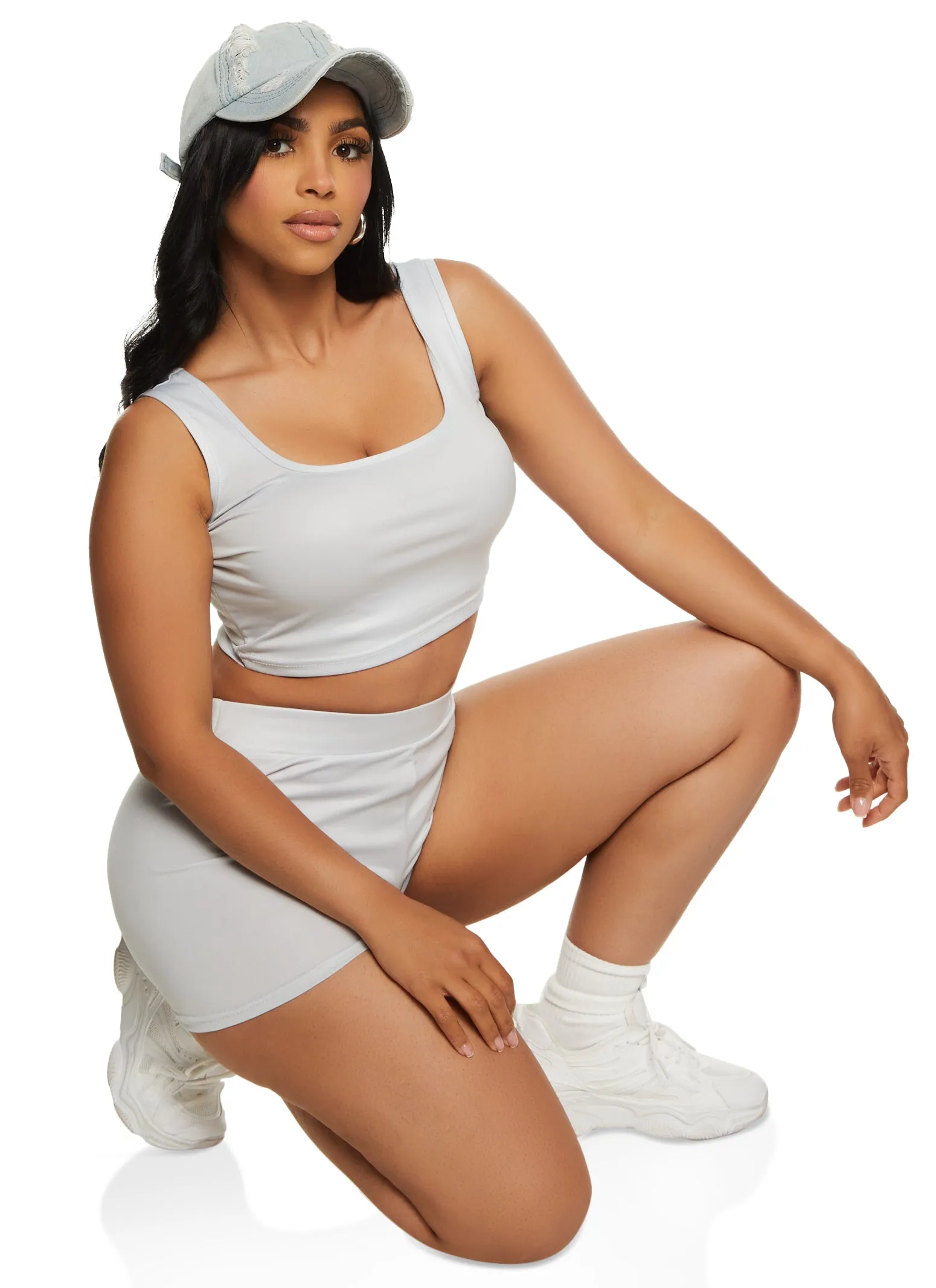 Leather Look Cropped Tank Top sold by Rainbow