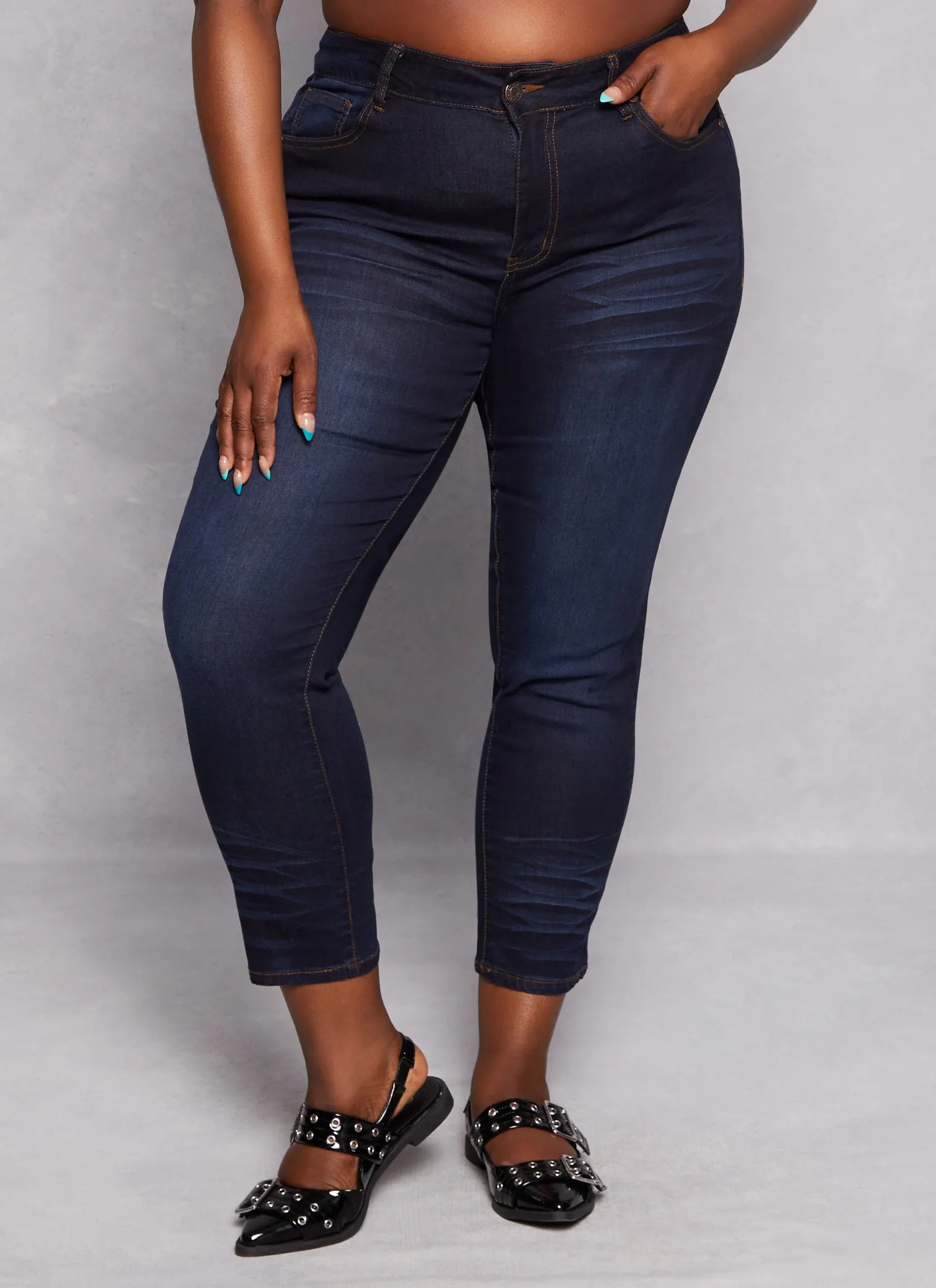 Plus Size VIP Whiskered Skinny Jeans sold by Rainbow product image thumbnail 2