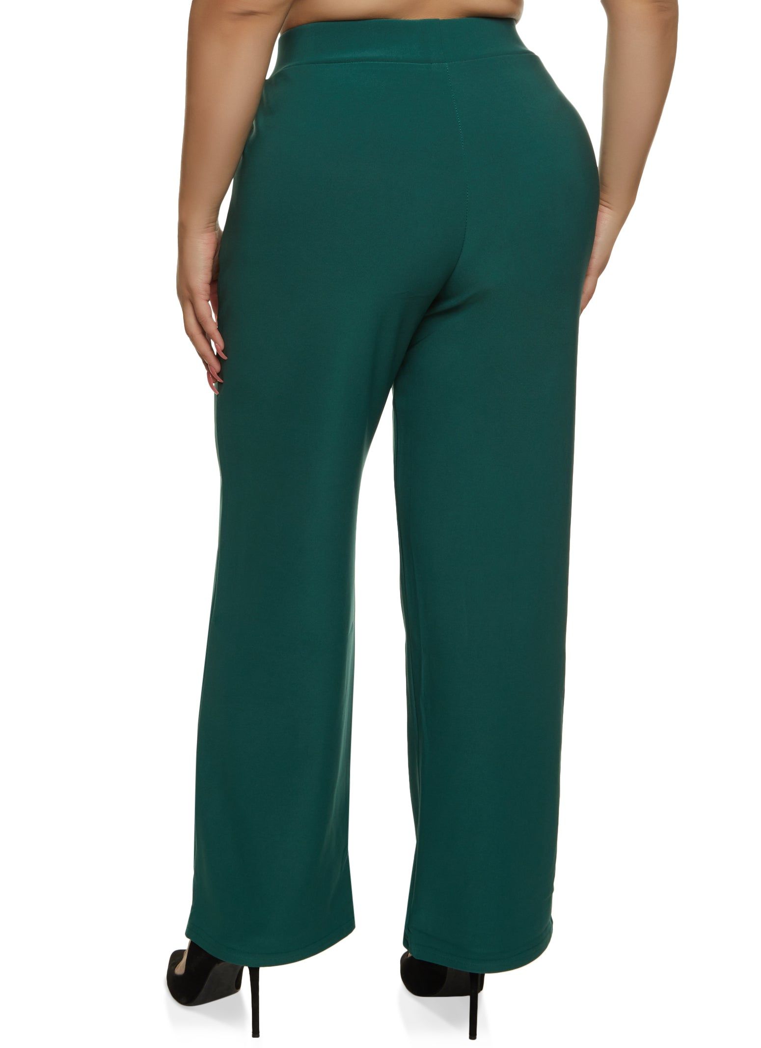 Plus Size Faux Button Detail Wide Leg Dress Pants sold by Rainbow product image thumbnail 2