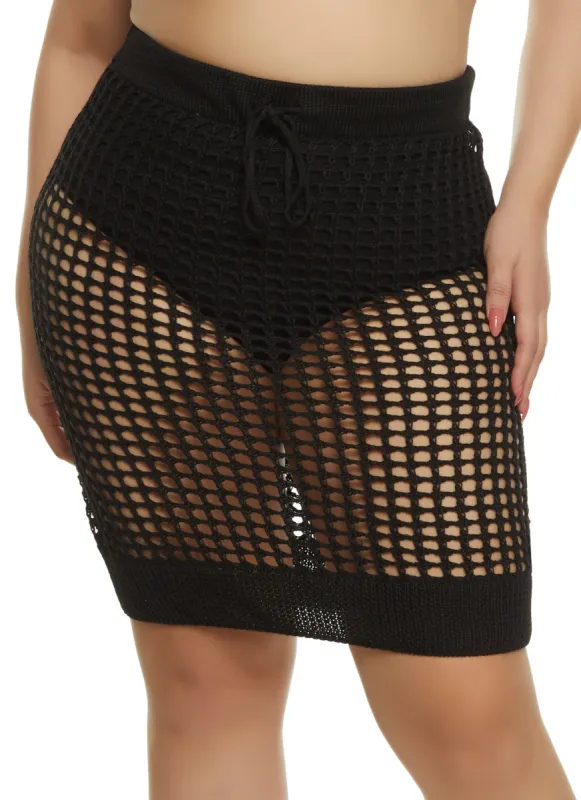 Plus Size Crochet Mini Skirt sold by Rainbow