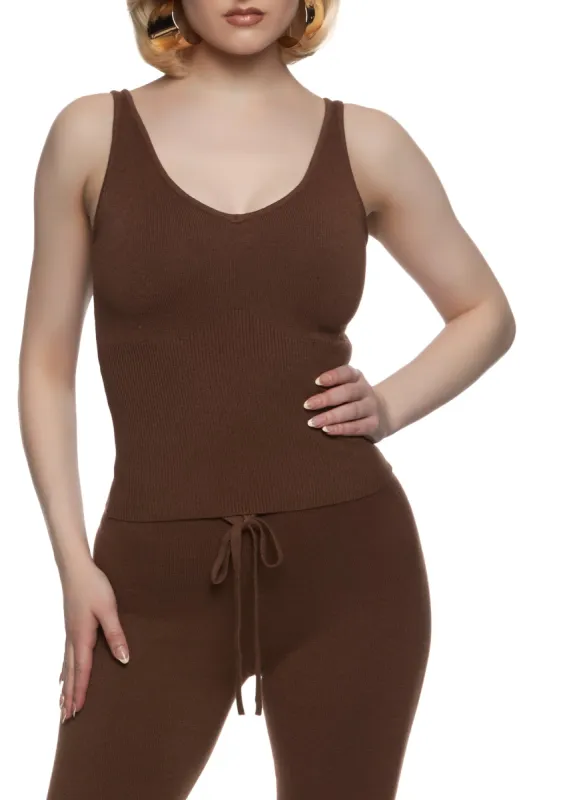 Rib Knit Scoop Neck Tank Top sold by Rainbow