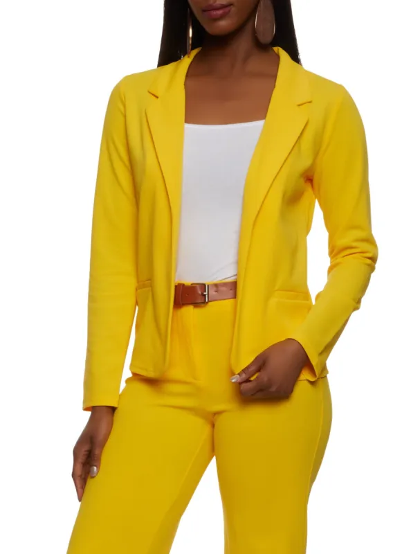 Faux Pocket Open Front Blazer sold by Rainbow