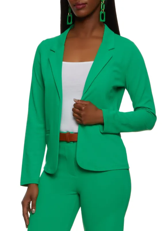 Faux Pocket Open Front Blazer sold by Rainbow
