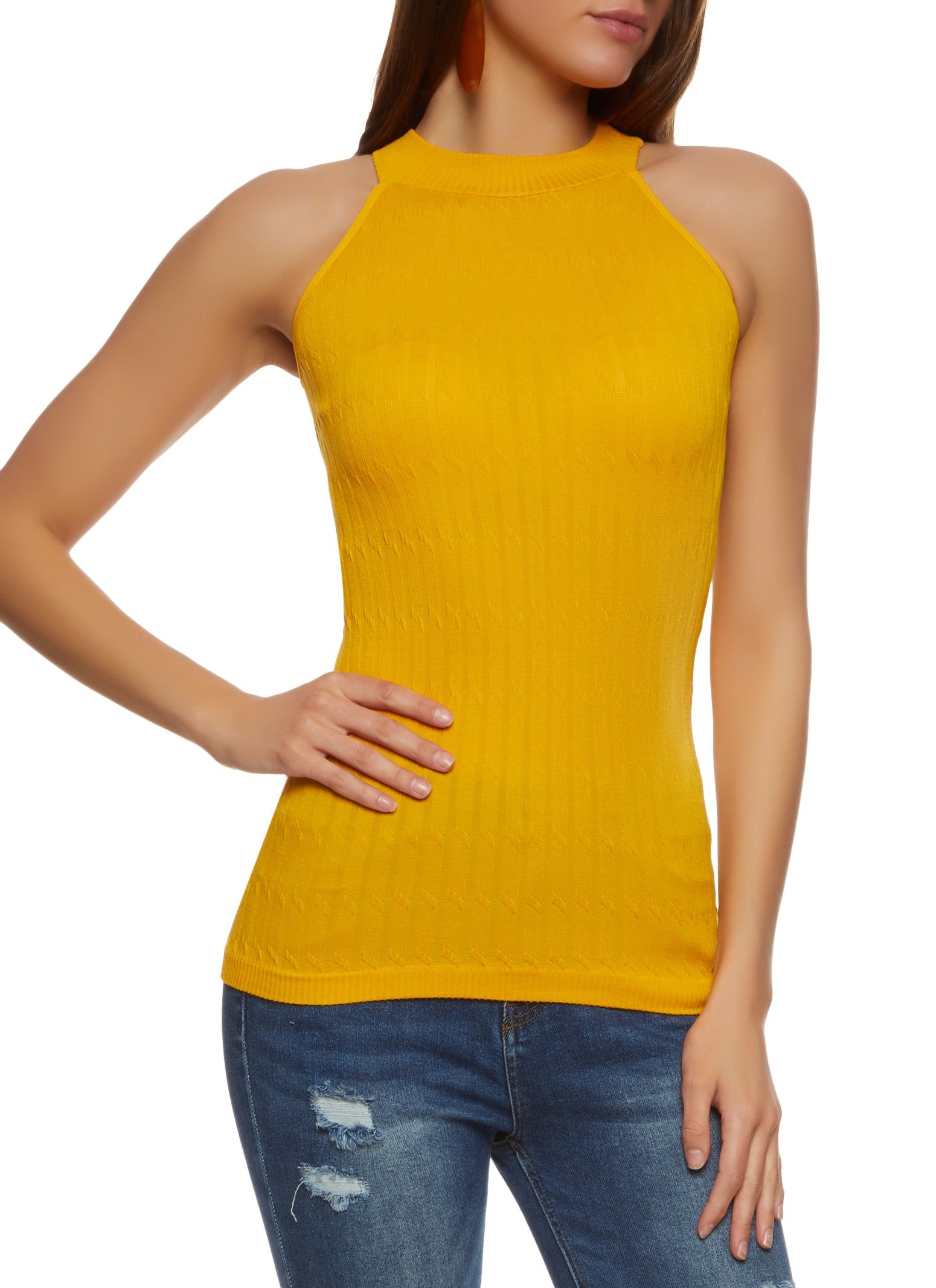 Textured Knit Seamless Tank Top sold by Rainbow