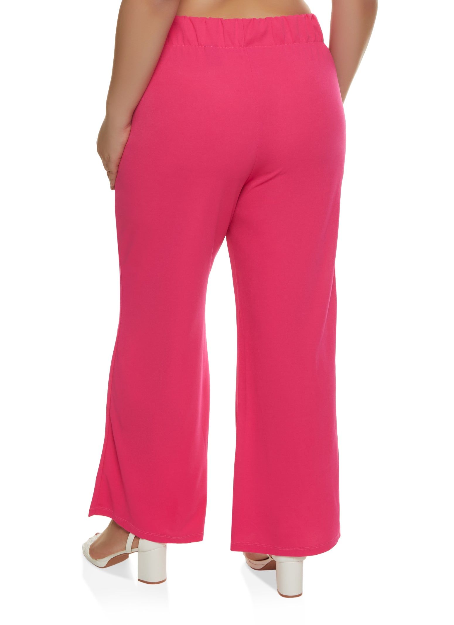 Plus Size Crepe Knit Pintuck Wide Leg Pants sold by Rainbow product image thumbnail 2