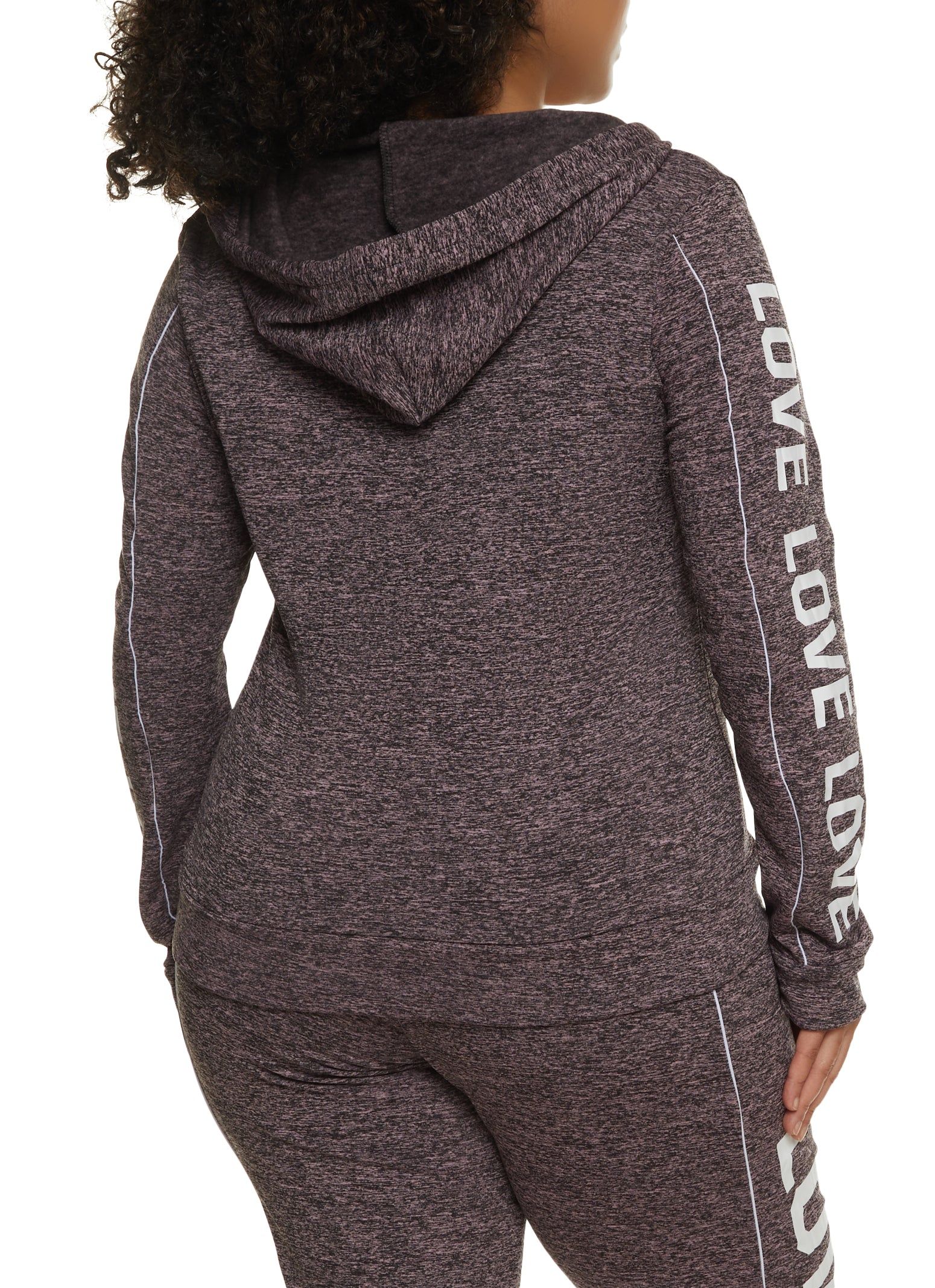 Plus Size Love Side Graphic Zip Front Hoodie sold by Rainbow product image thumbnail 3