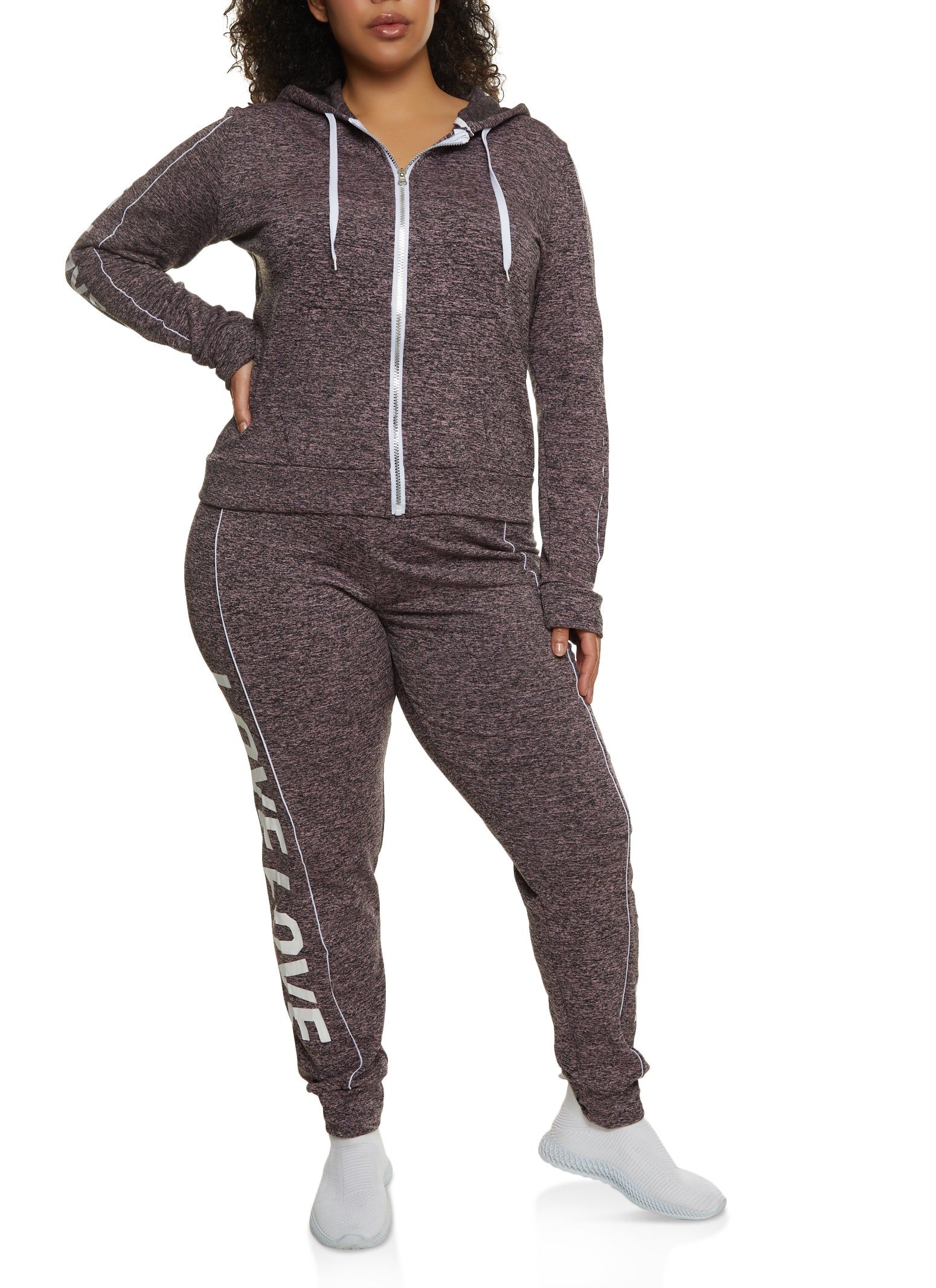 Plus Size Love Side Graphic Zip Front Hoodie sold by Rainbow product image thumbnail 2