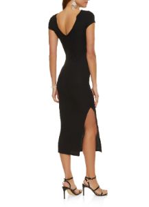 Rib Knit Side Slit Bodycon Dress sold by Rainbow