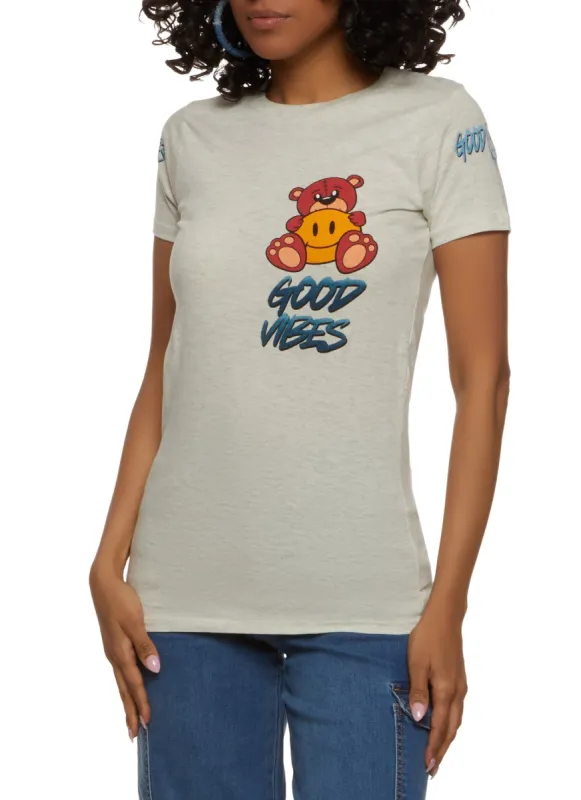 Good Vibes Bear Graffiti Graphic Tee sold by Rainbow