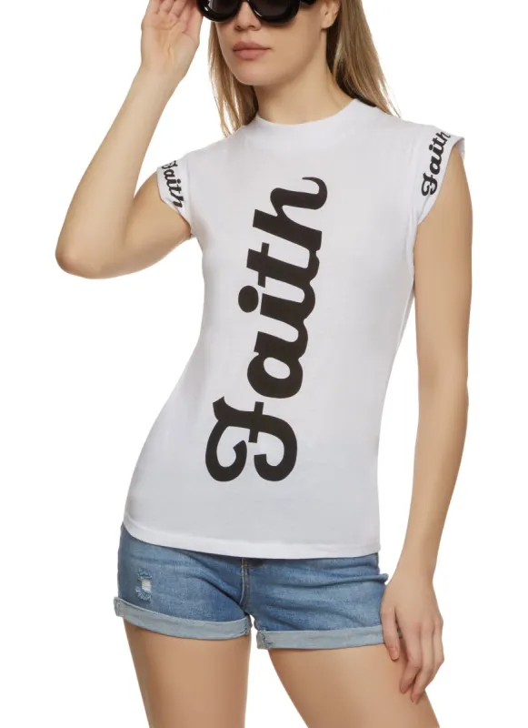 Faith Cap Sleeve Tee sold by Rainbow