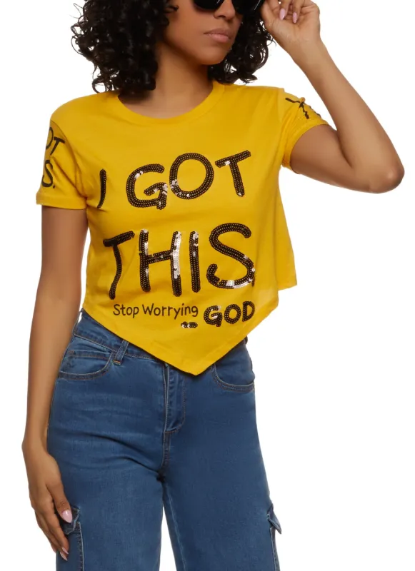 I Got This Sequin Hanky Hem Tee sold by Rainbow