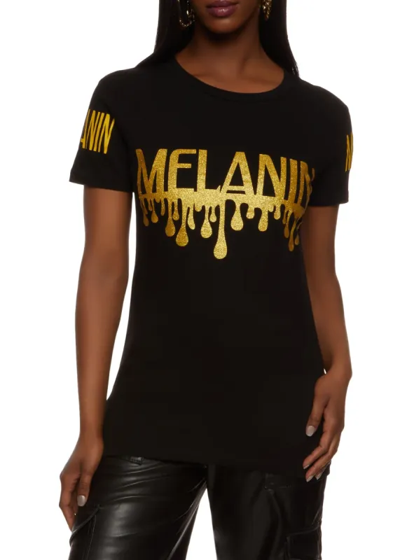 Melanin Glitter Graphic Tee sold by Rainbow