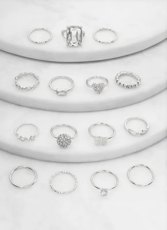 Set of 15 Cubic Zirconia Rings sold by Rainbow