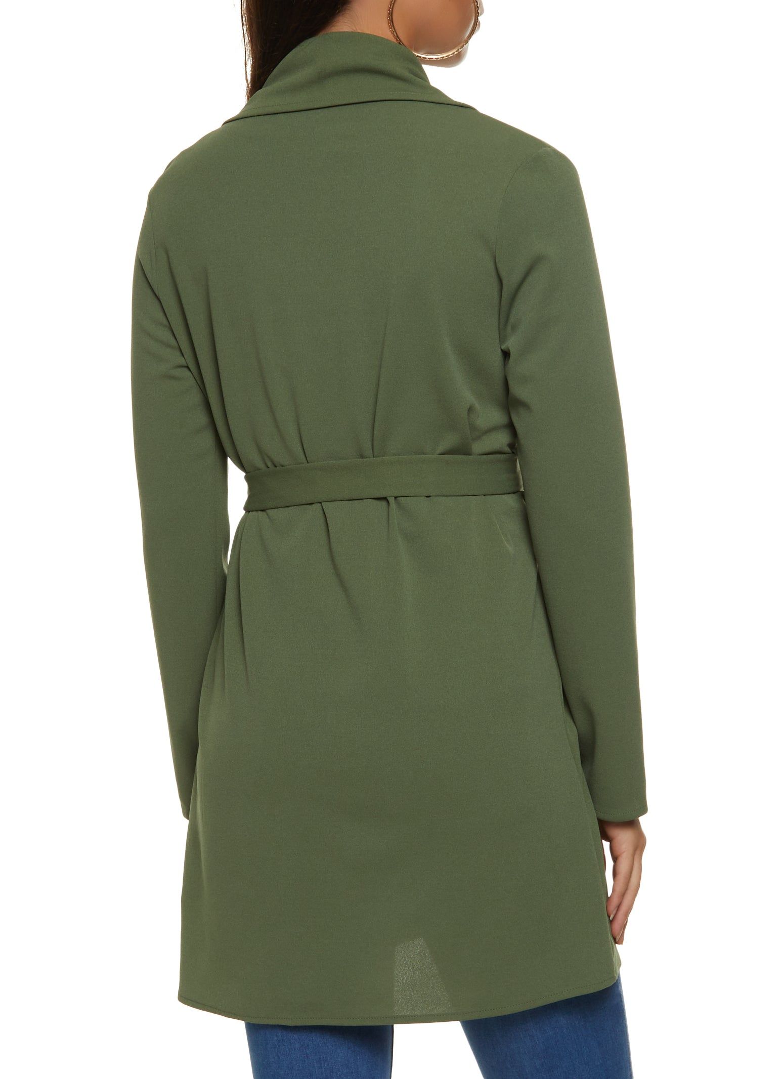 Crepe Knit Draped Collar Wrap Coat sold by Rainbow product image thumbnail 3