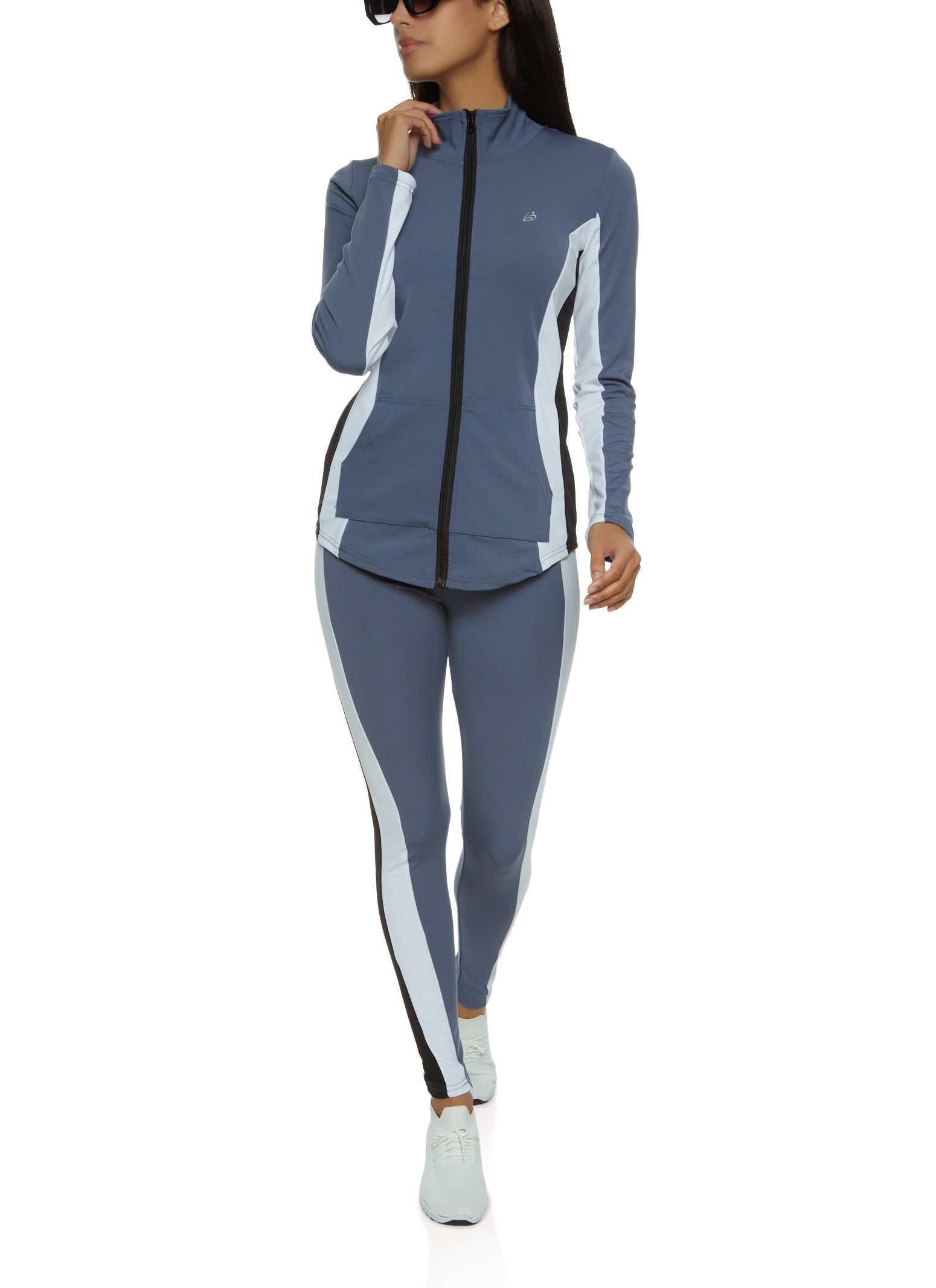 Color Block Mock Neck Active Track Jacket sold by Rainbow product image thumbnail 2