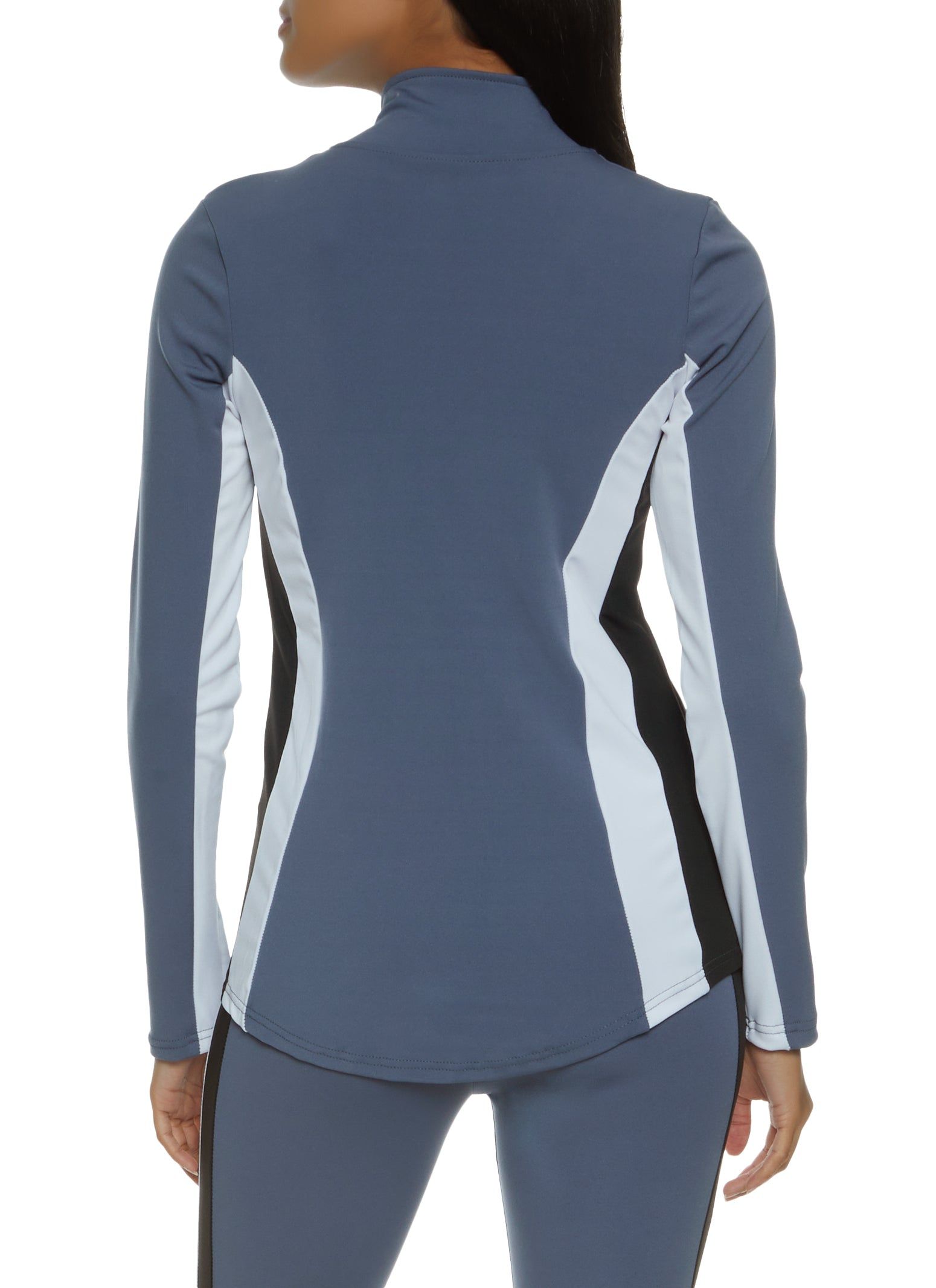 Color Block Mock Neck Active Track Jacket sold by Rainbow product image thumbnail 3