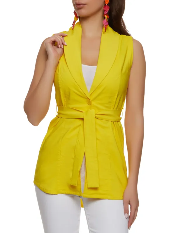 Sleeveless Tie Waist Belted Blazer sold by Rainbow