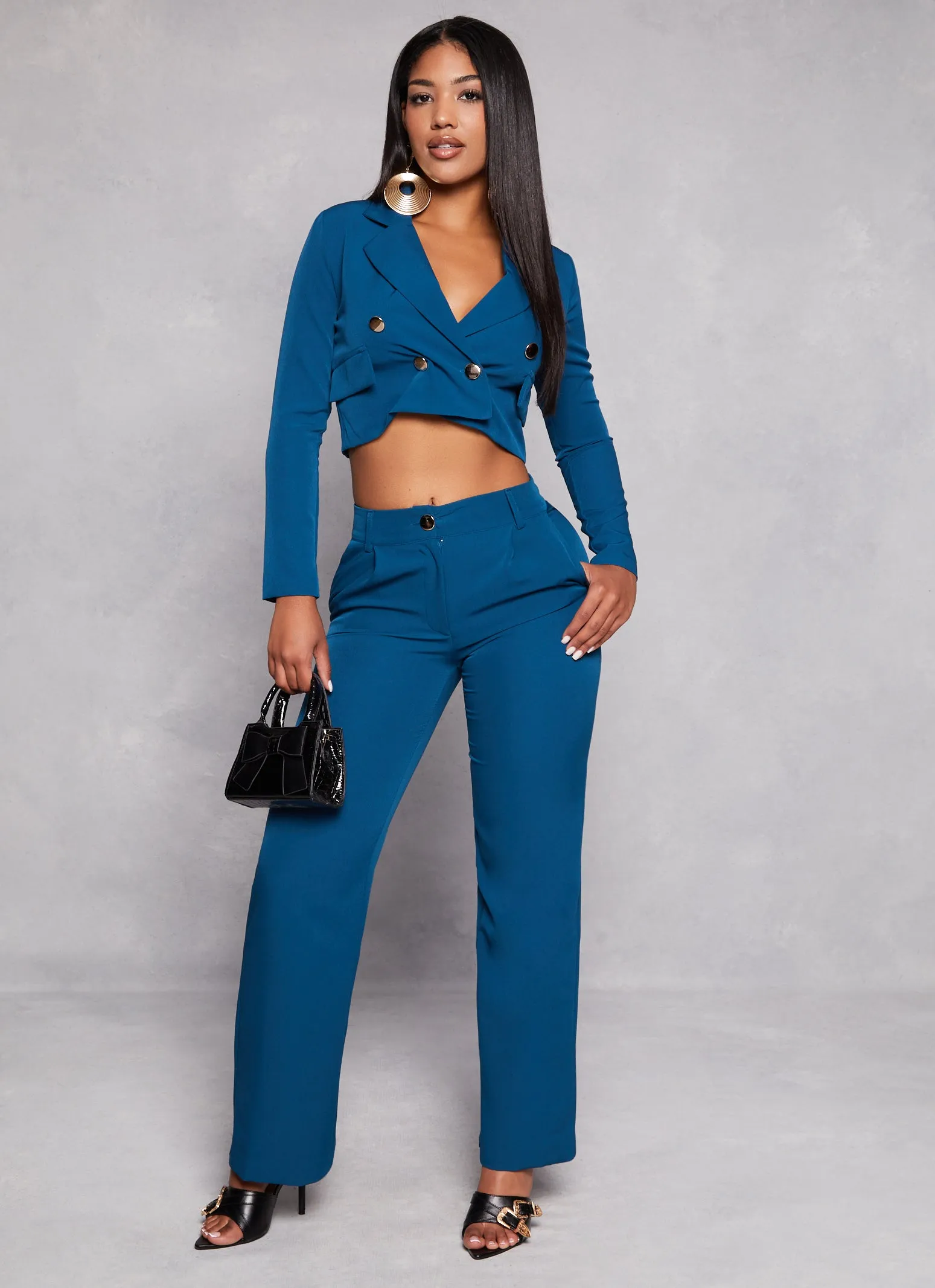 Crepe Knit High Waist Trousers sold by Rainbow