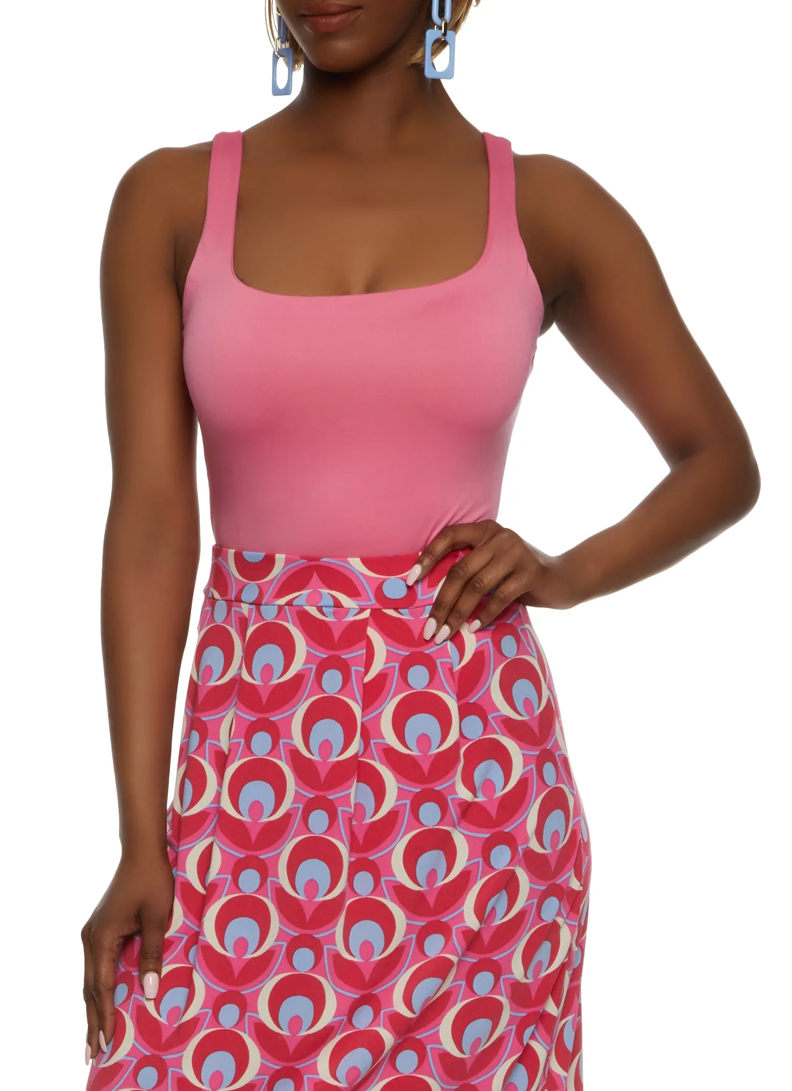 Solid Scoop Back Tank Bodysuit sold by Rainbow product image thumbnail 2