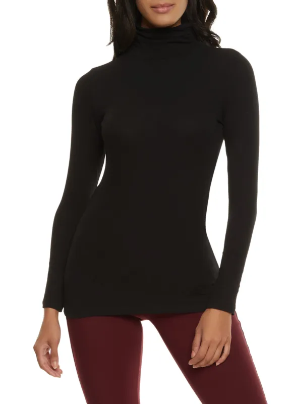 Ruched Long Sleeve Turtleneck Top sold by Rainbow