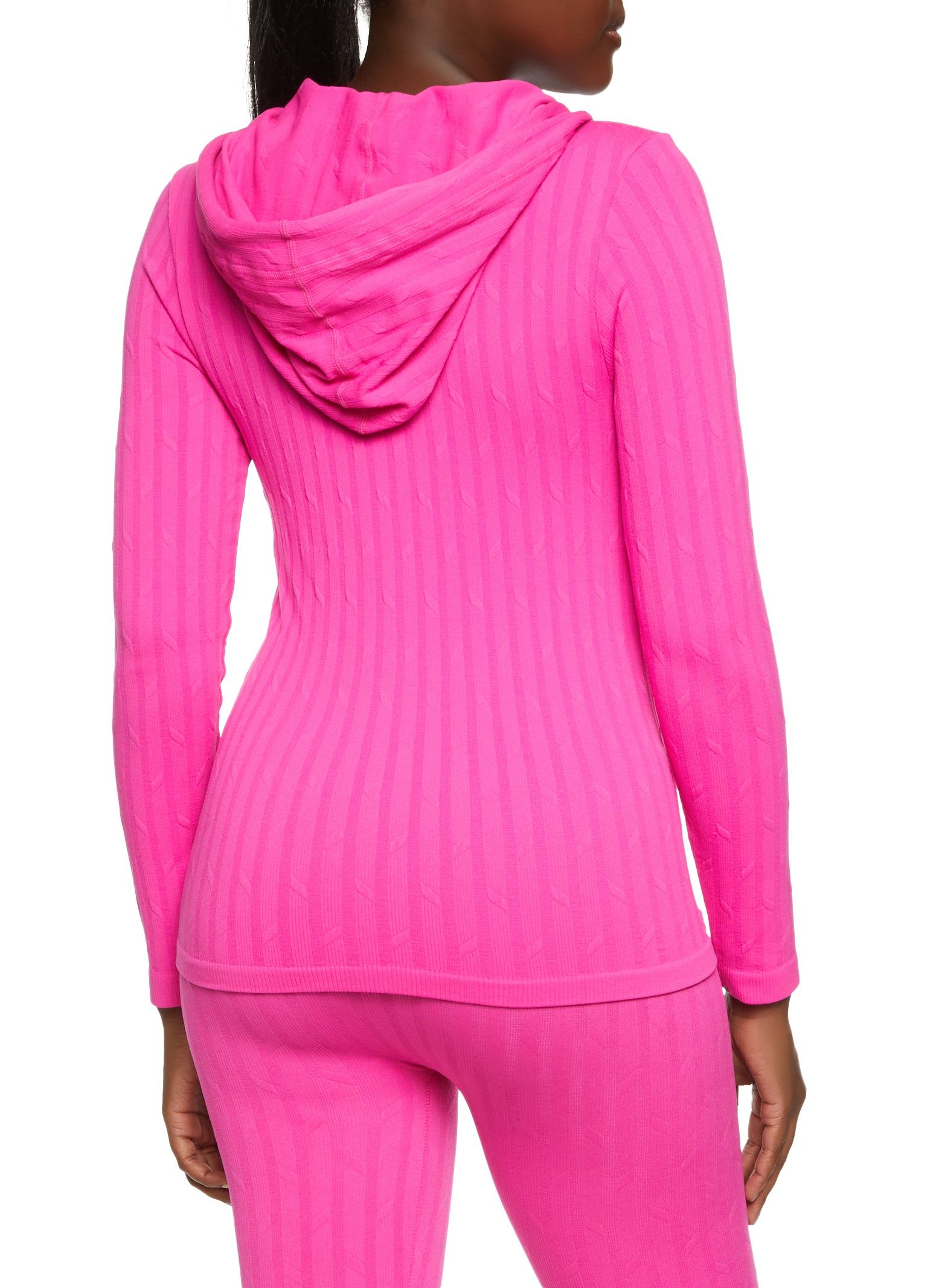 Seamless Ribbed Zip Front Hoodie sold by Rainbow product image thumbnail 3