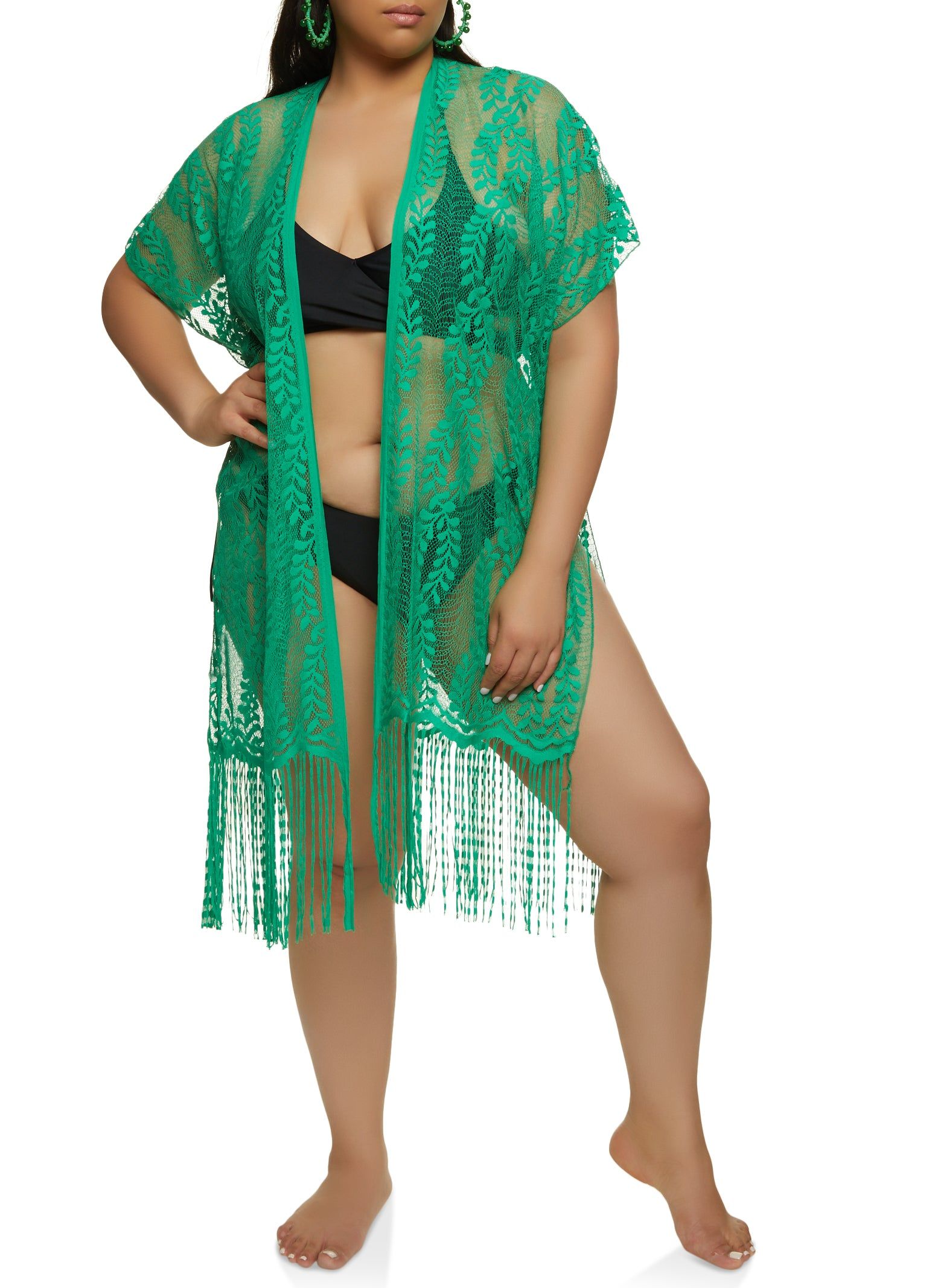 Lace Fringe Hem Kimono sold by Rainbow product image thumbnail 3