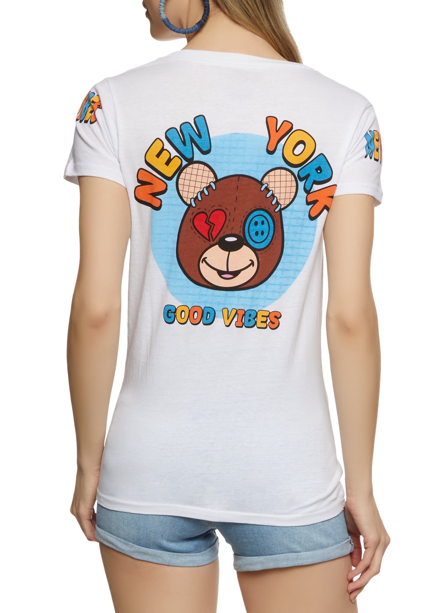 New York Good Vibes Bear Graphic Tee sold by Rainbow product image thumbnail 2
