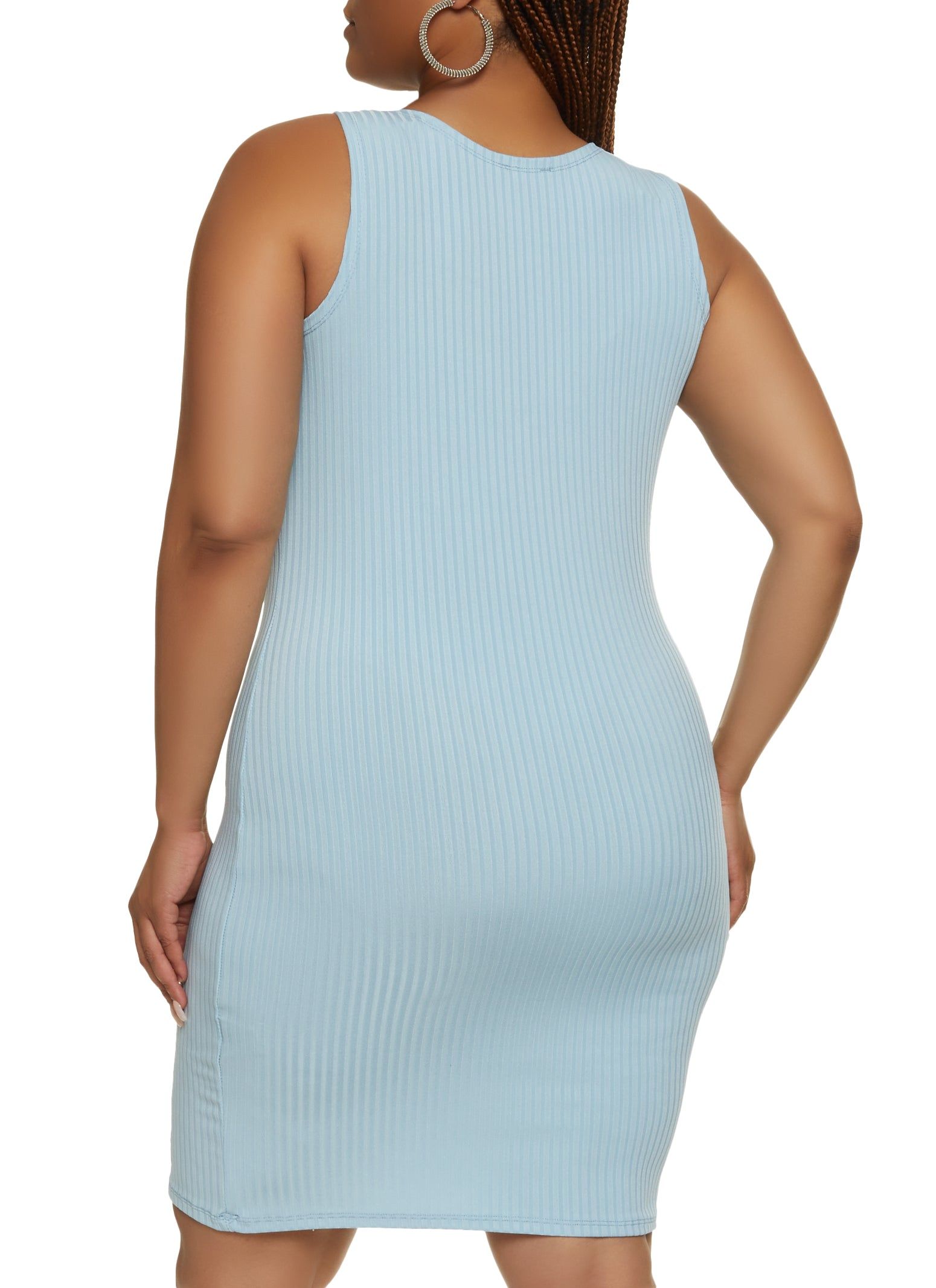 Plus Size Solid Ribbed Tank Dress sold by Rainbow product image thumbnail 3