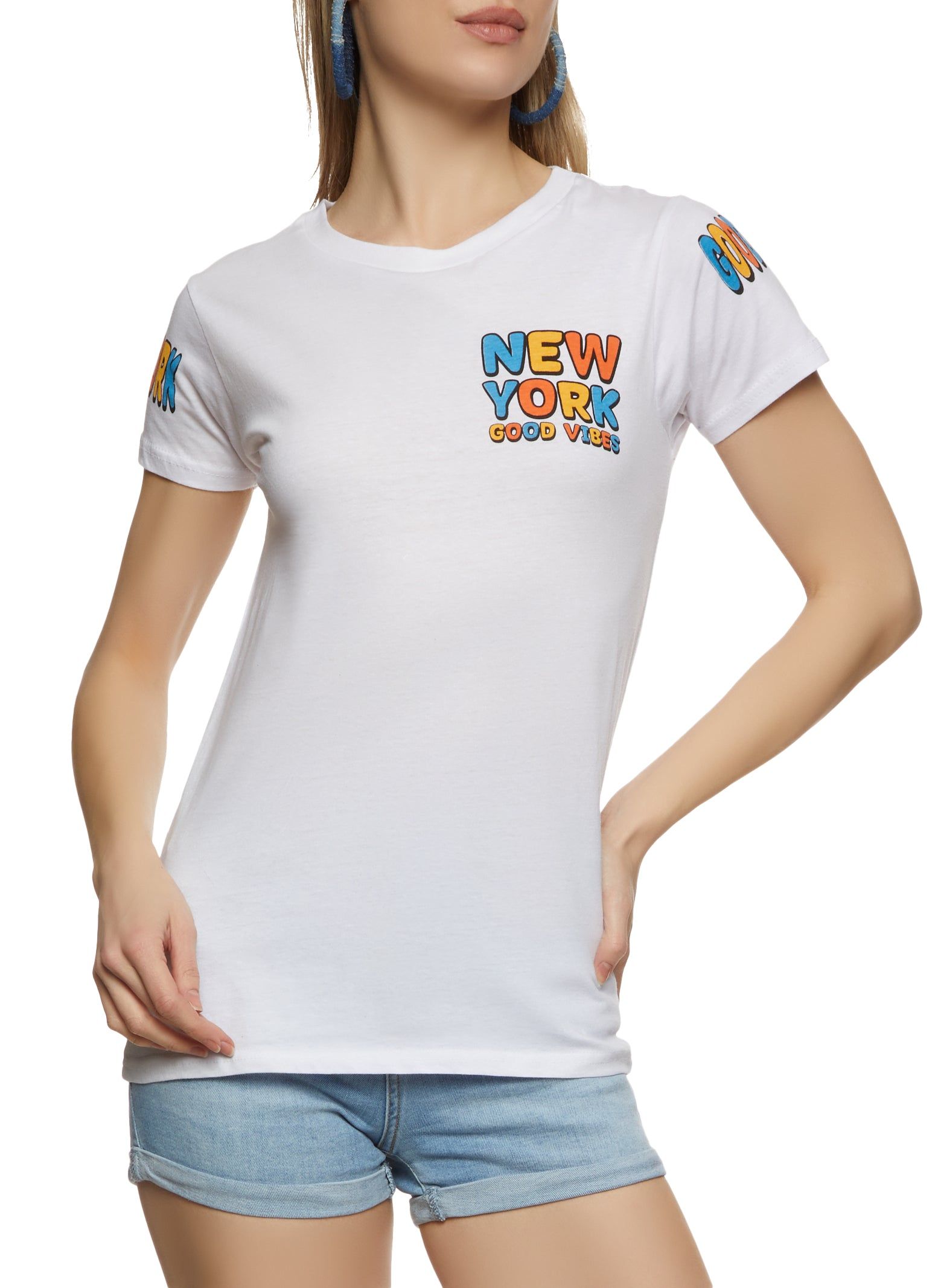 New York Good Vibes Bear Graphic Tee sold by Rainbow